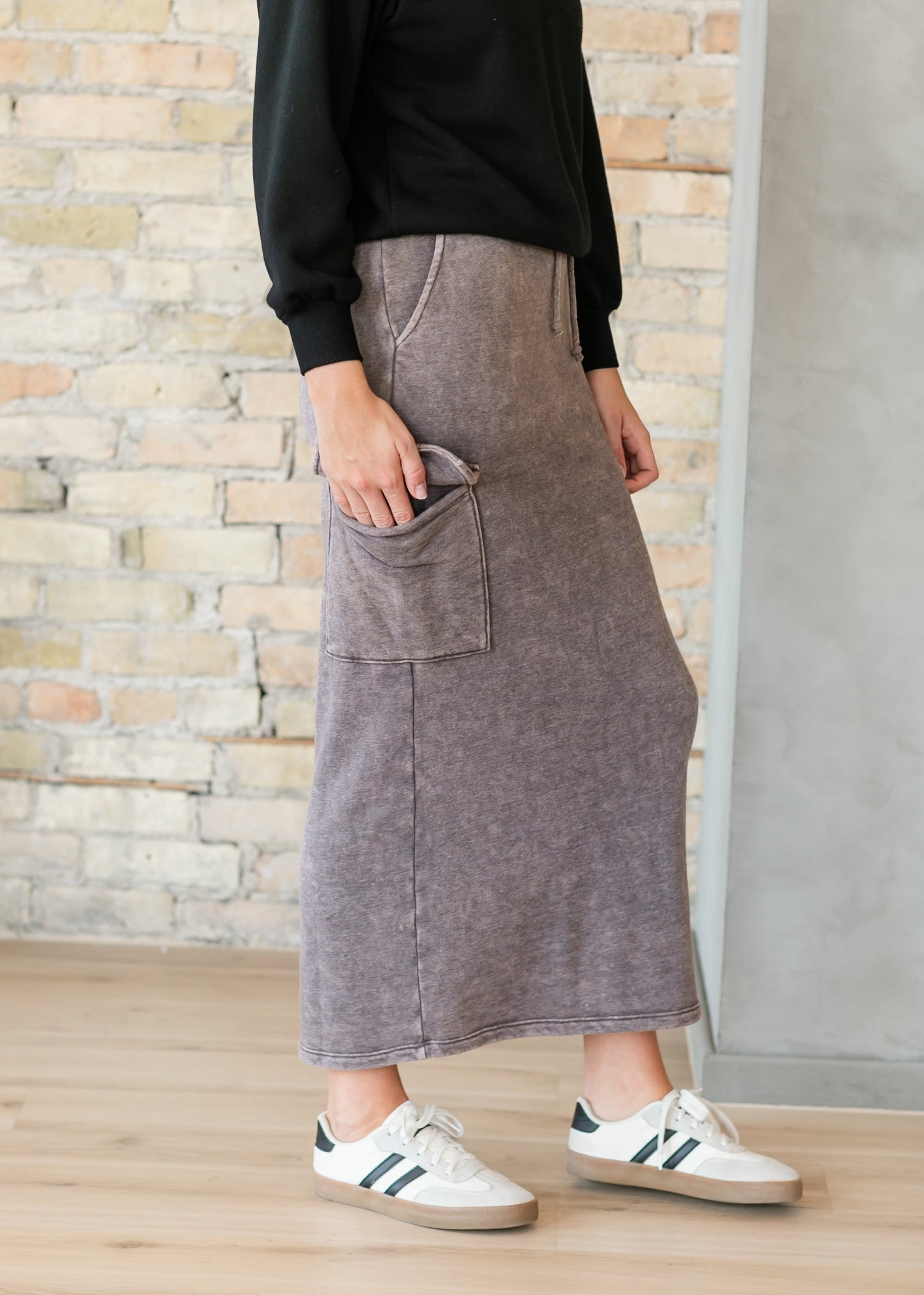 Keziah Brushed Fleece Cargo Maxi Skirt - FINAL SALE