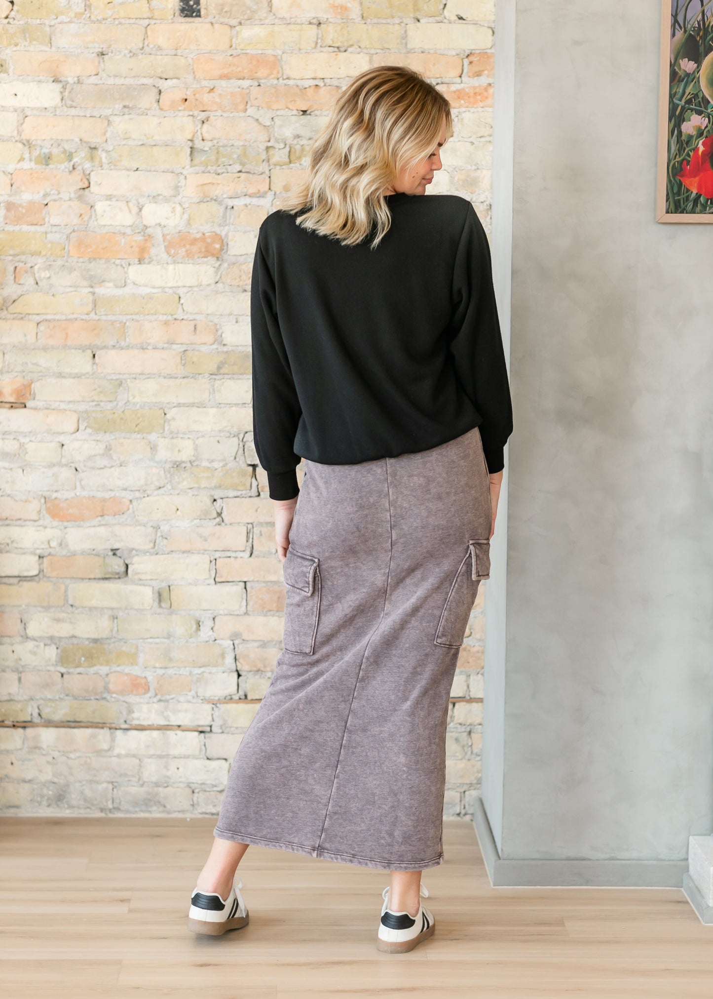 Keziah Brushed Fleece Cargo Maxi Skirt - FINAL SALE