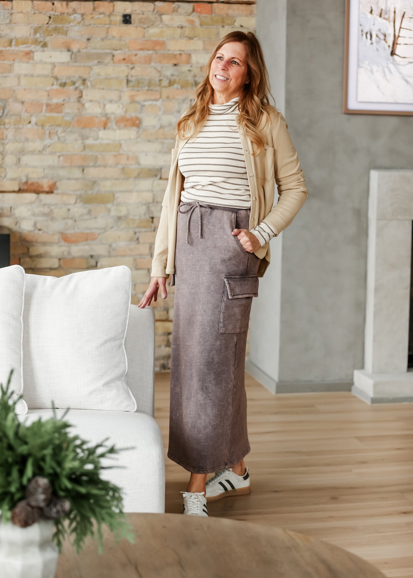 Keziah Brushed Fleece Cargo Maxi Skirt - FINAL SALE
