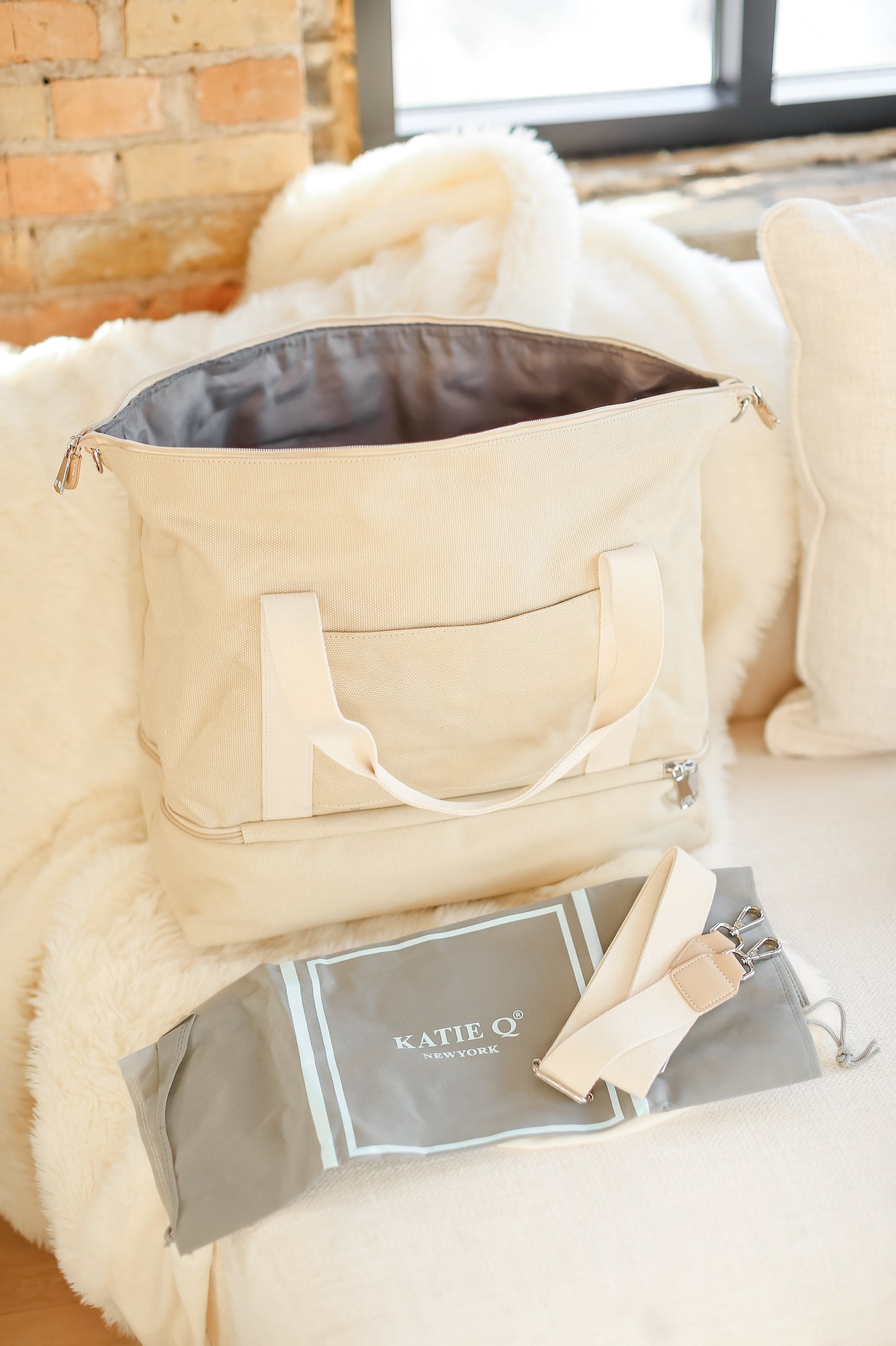 Khaki Weekender Tote Bag - FINAL SALE