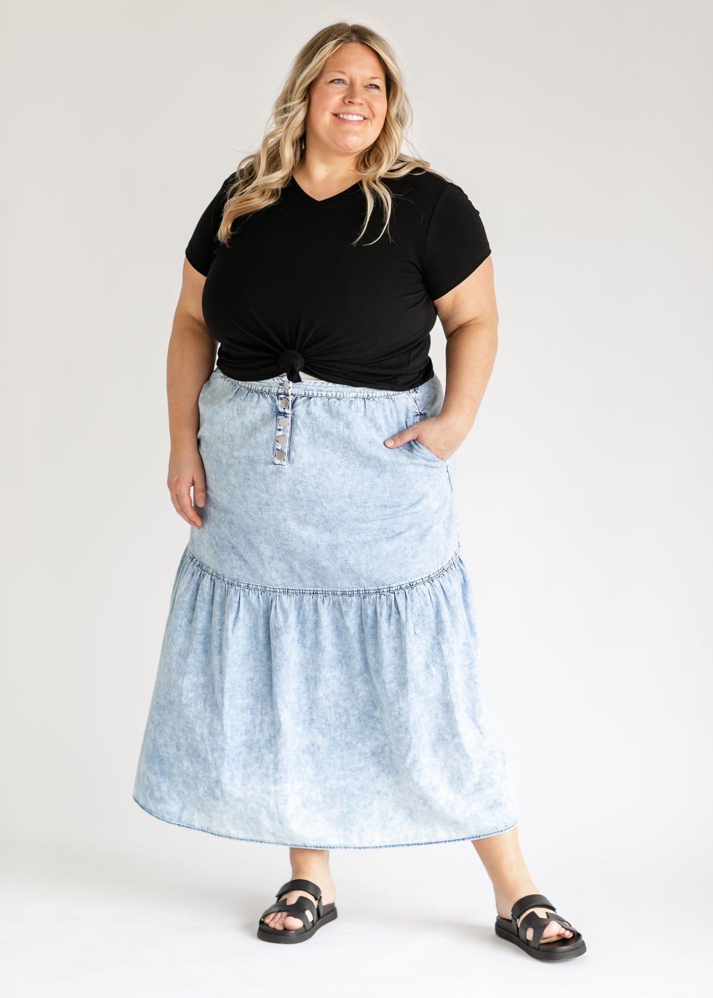 Khloe Chambray Maxi Skirt - FINAL SALE