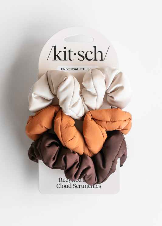 Kitsch™ Recycled Fabric Cloud Scrunchies 3pc