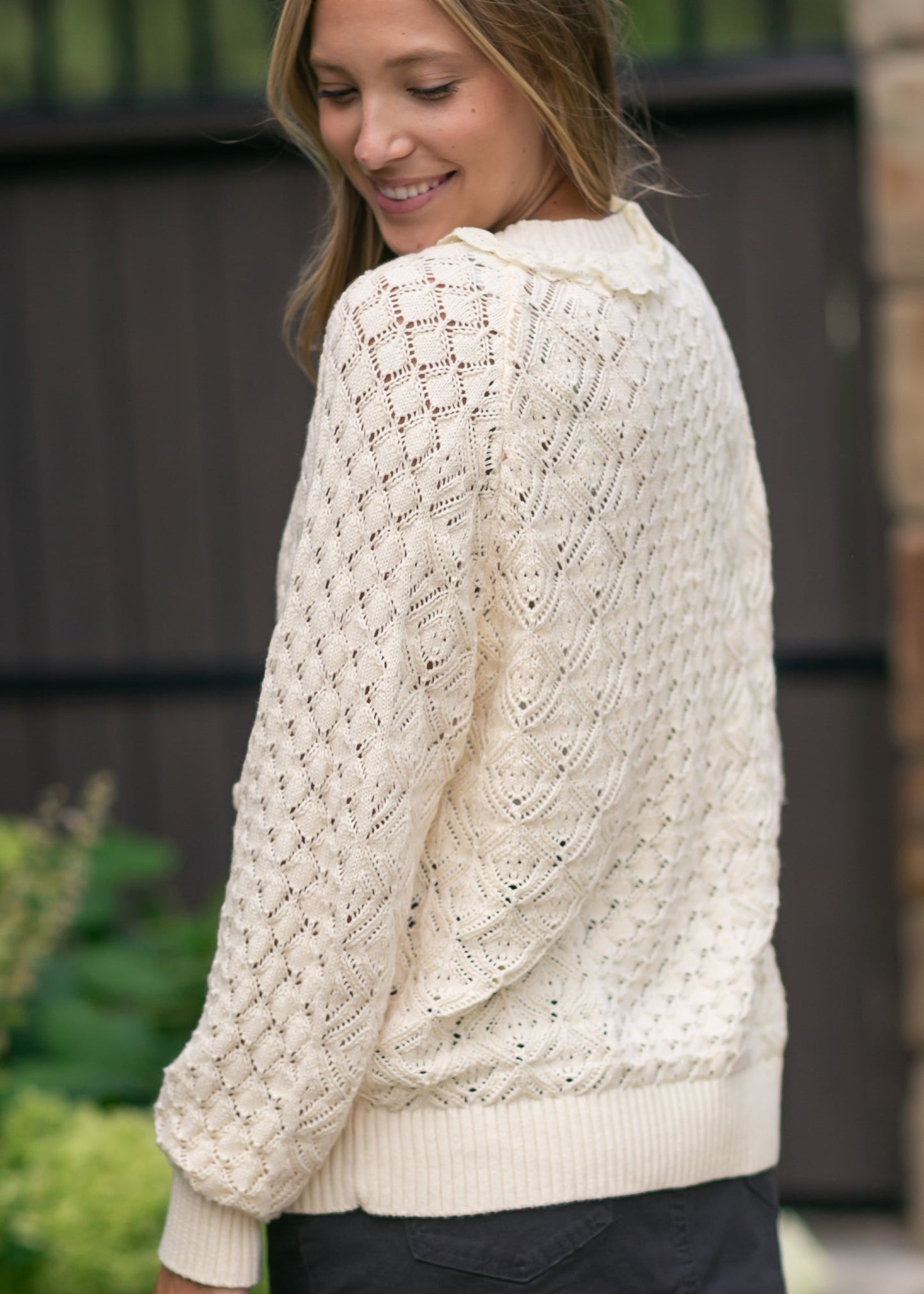 Knit Long Sleeve Ruffle Sweater - FINAL SALE