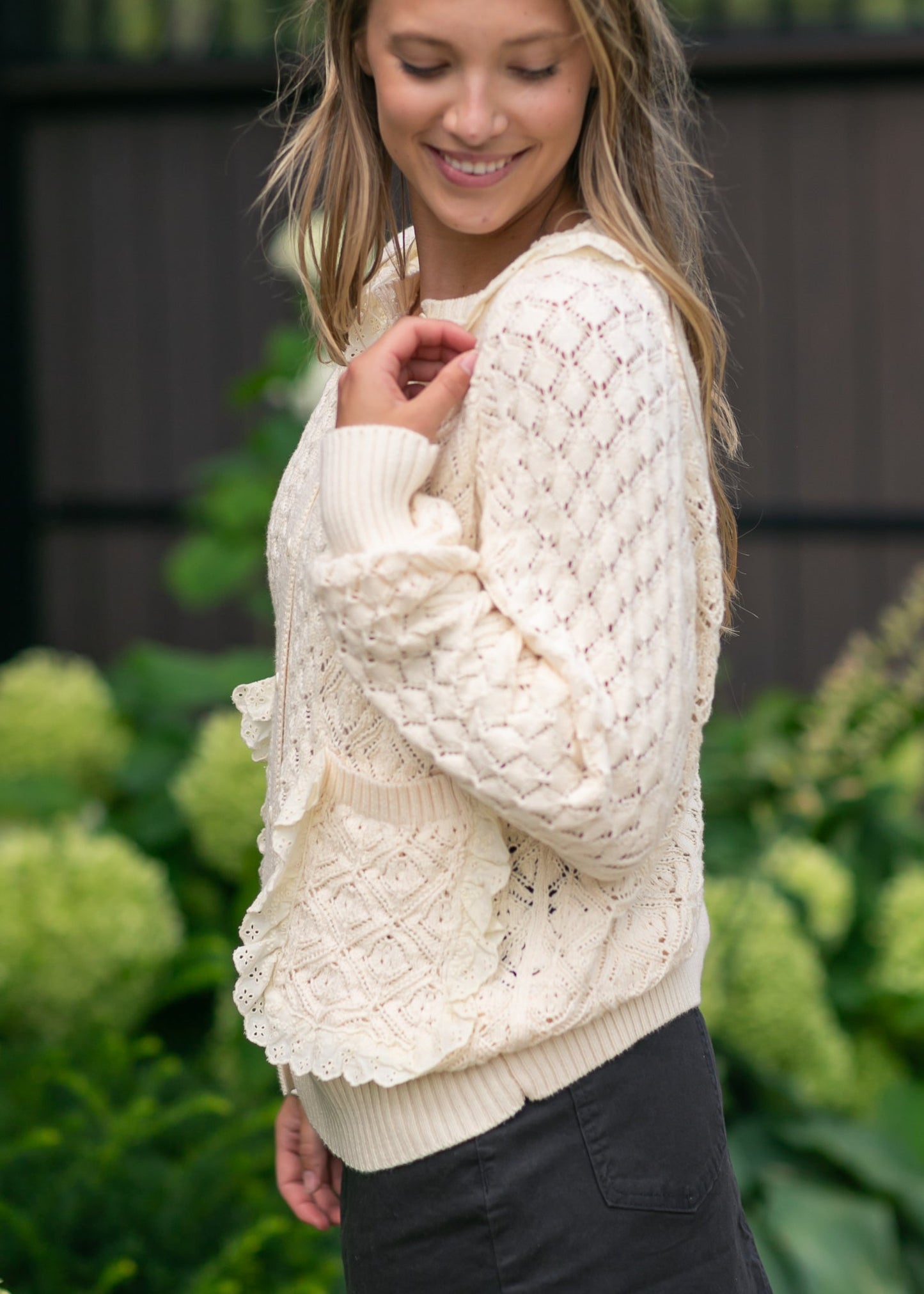 Knit Long Sleeve Ruffle Sweater - FINAL SALE