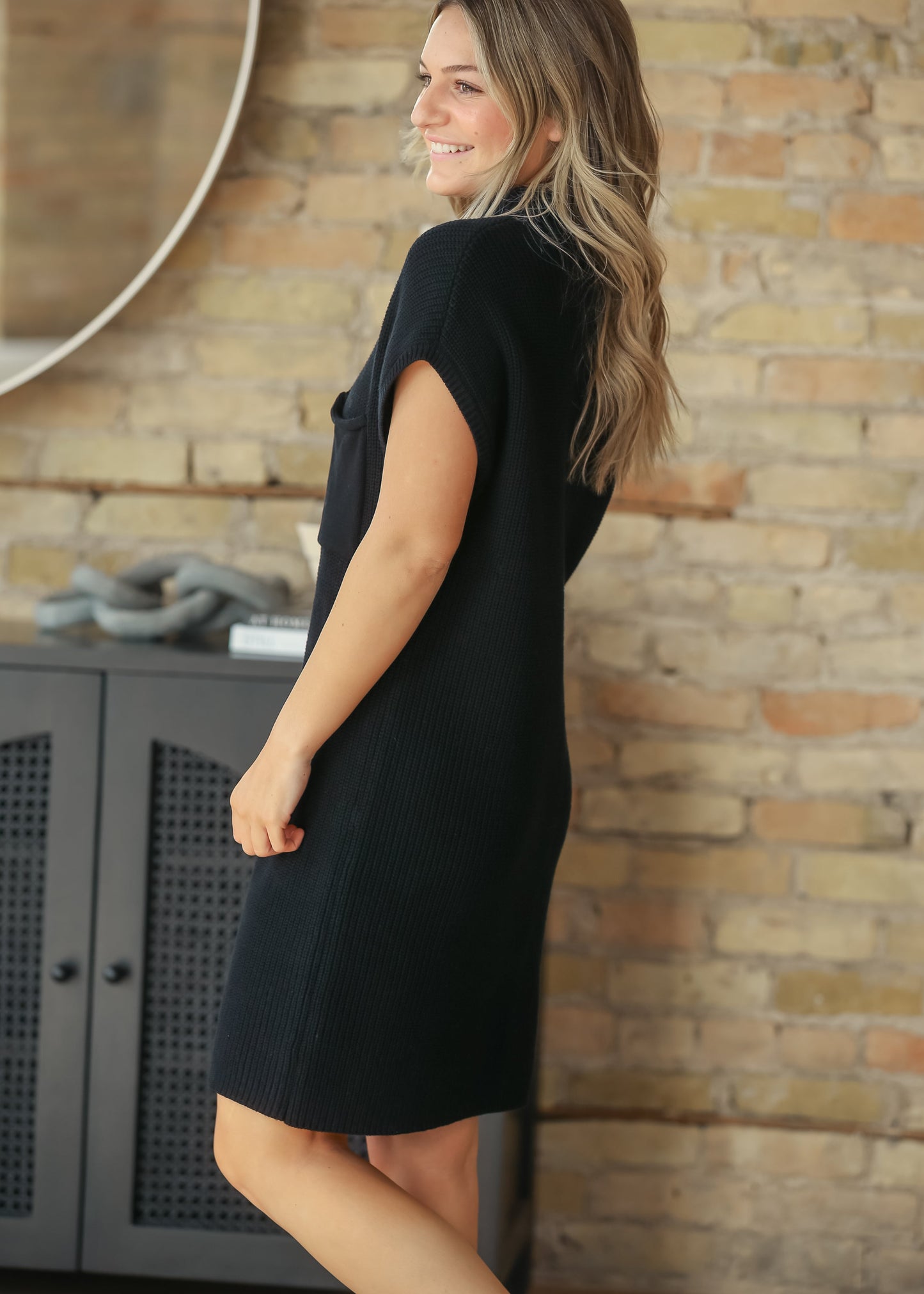 Knit Mock Neck Sweater Midi Dress - FINAL SALE