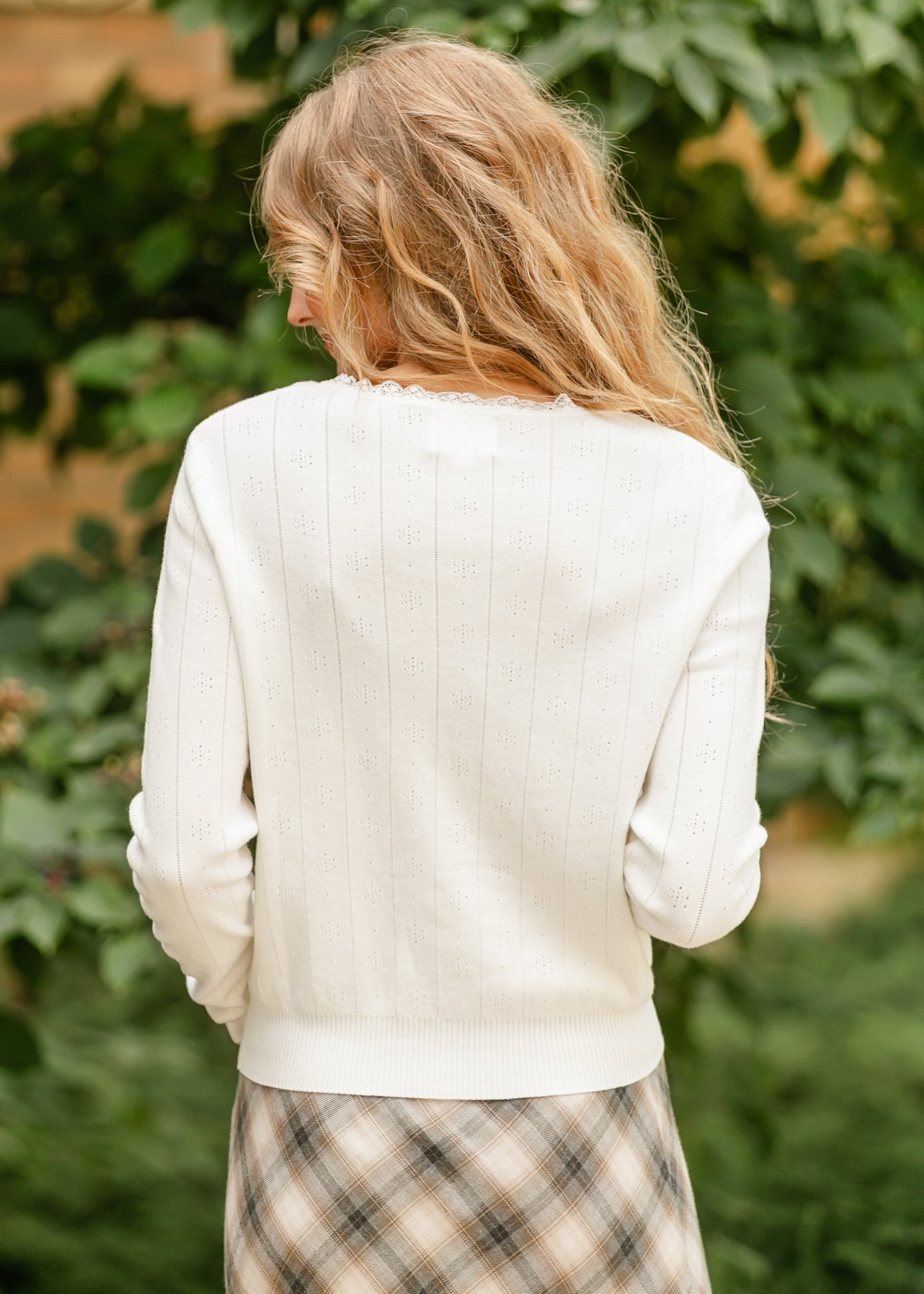 Knit Pointelle Pullover Top