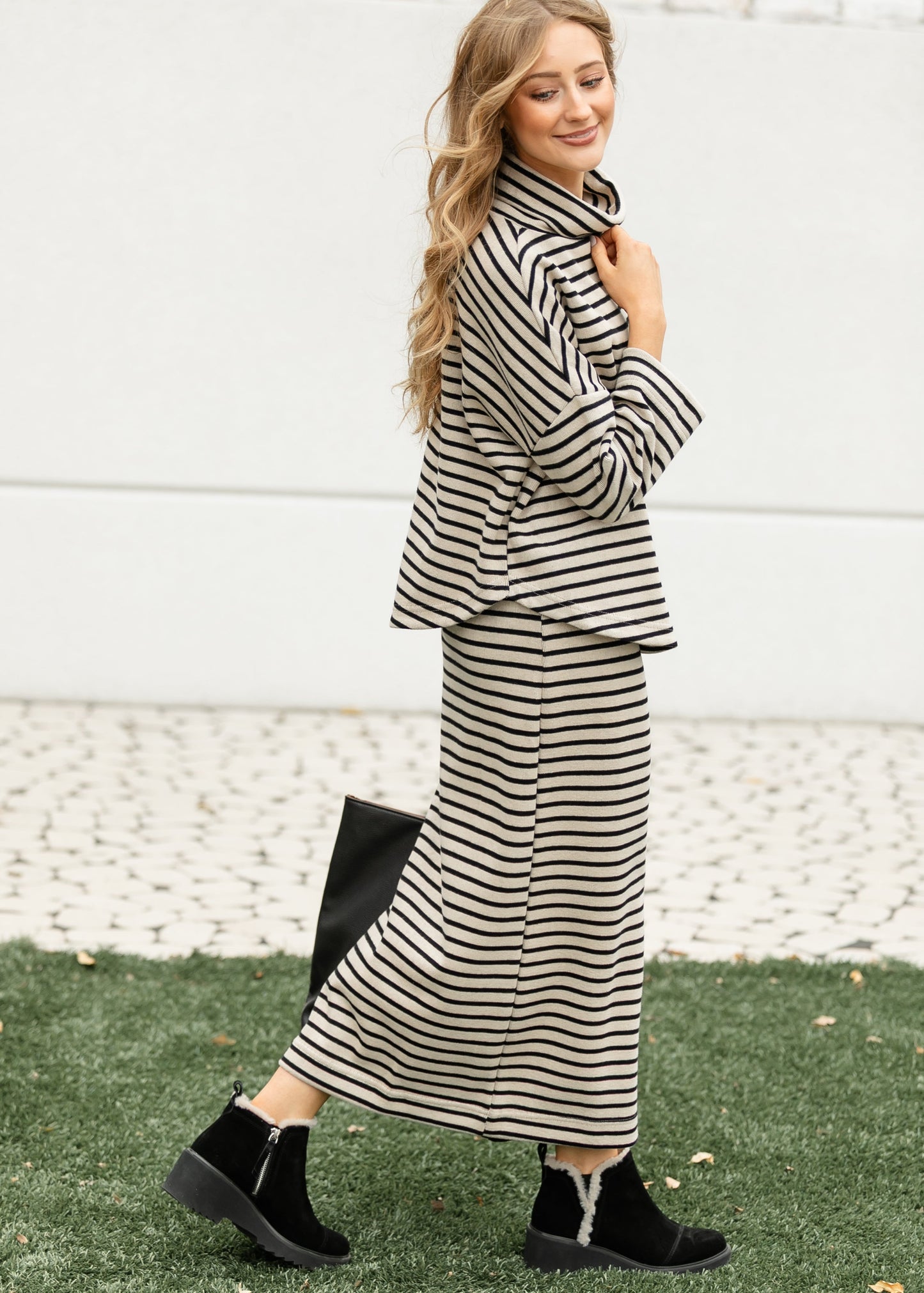 Knit Striped Pencil Maxi Skirt - FINAL SALE