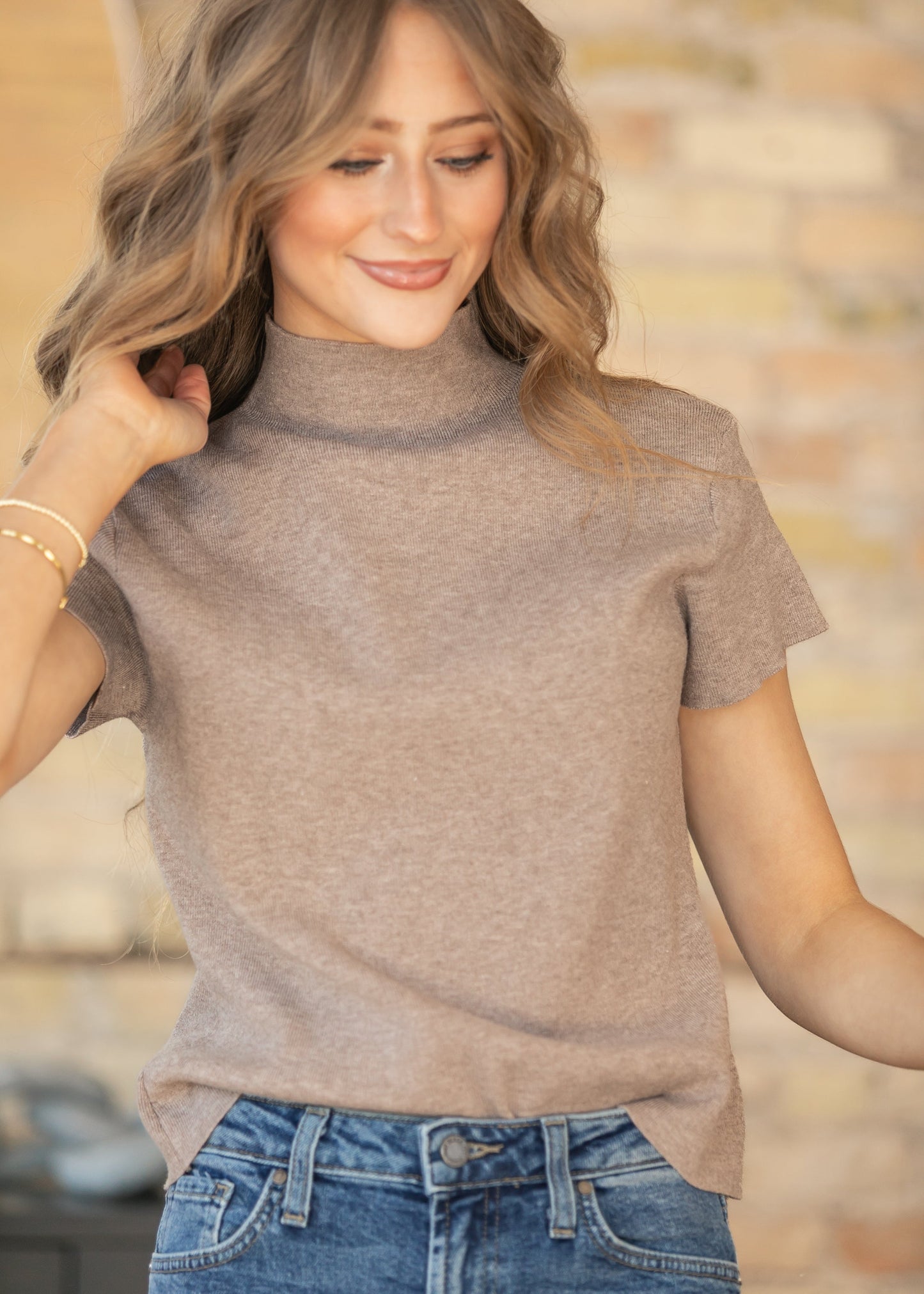 Knit Mock Neck Top