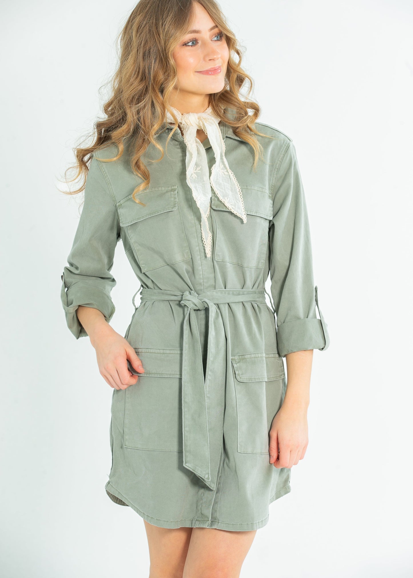 Kut from the Kloth® Alva Cargo Belted Midi Dress - FINAL SALE