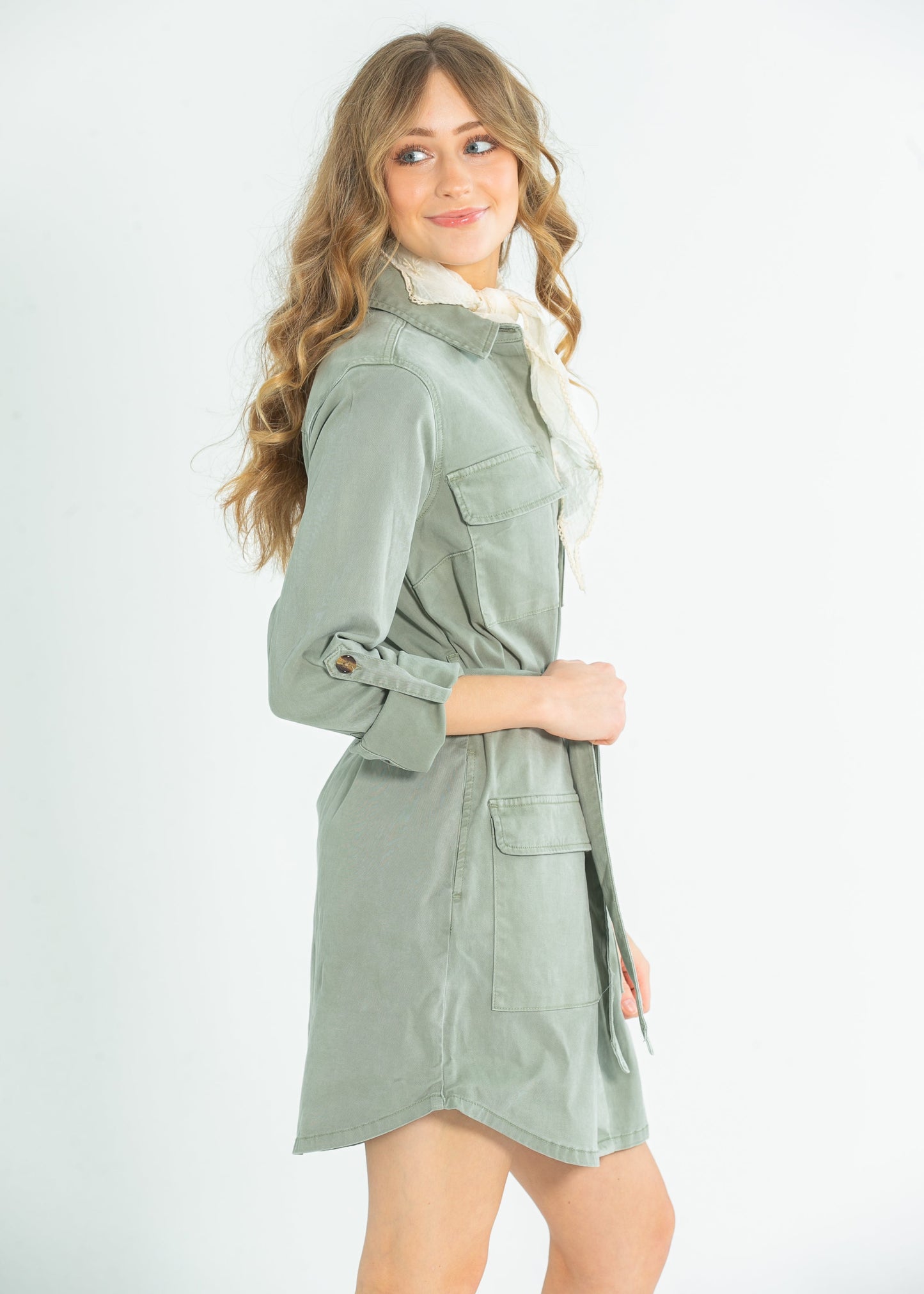 Kut from the Kloth® Alva Cargo Belted Midi Dress - FINAL SALE