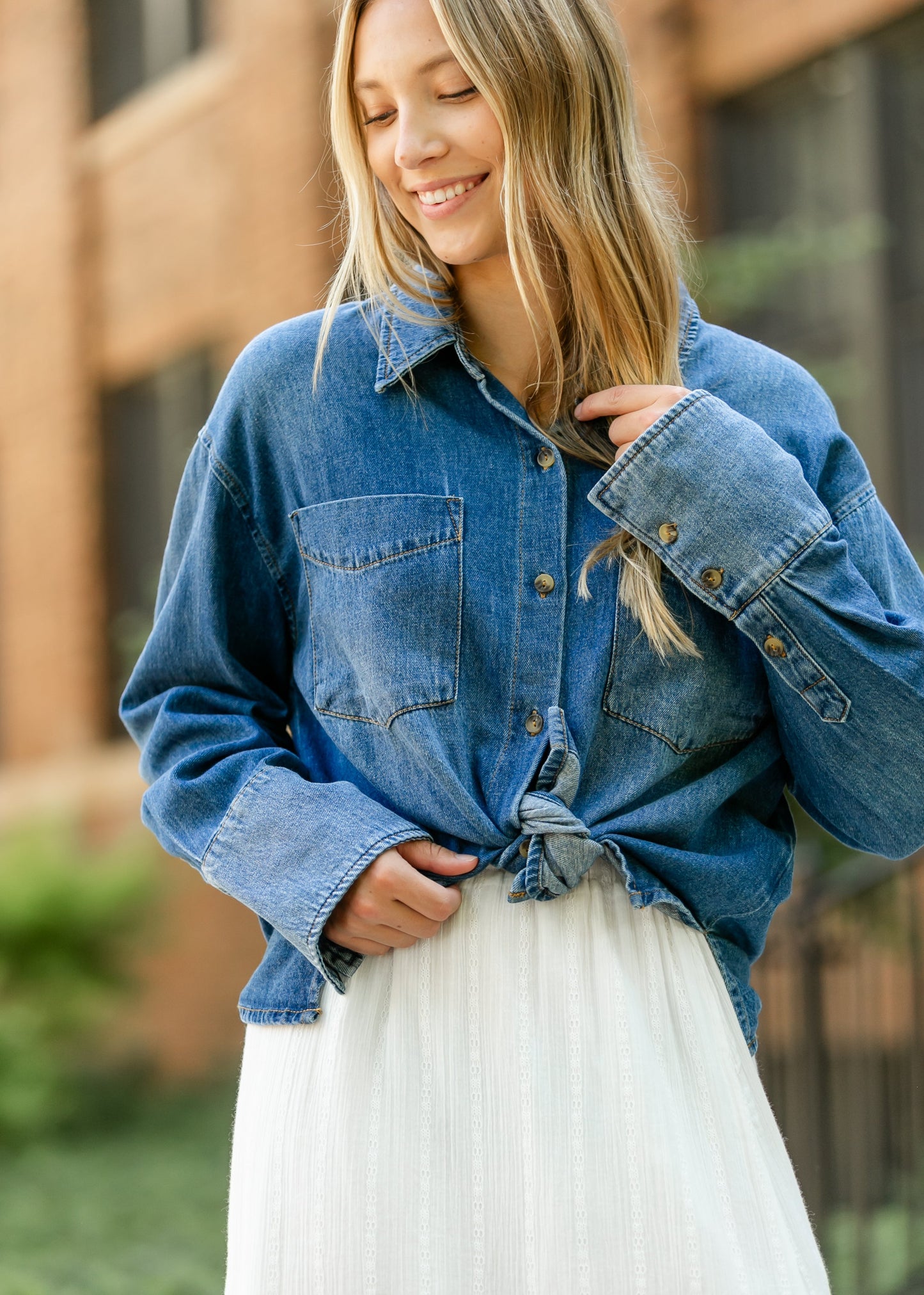KUT from the Kloth® Gertie Button Front Top - FINAL SALE
