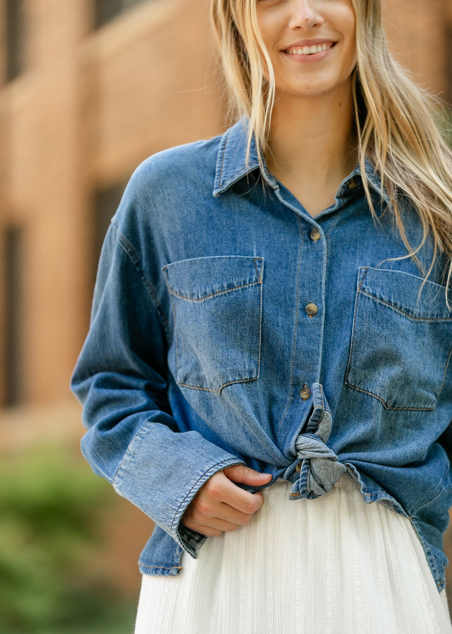 KUT from the Kloth® Gertie Button Front Top - FINAL SALE