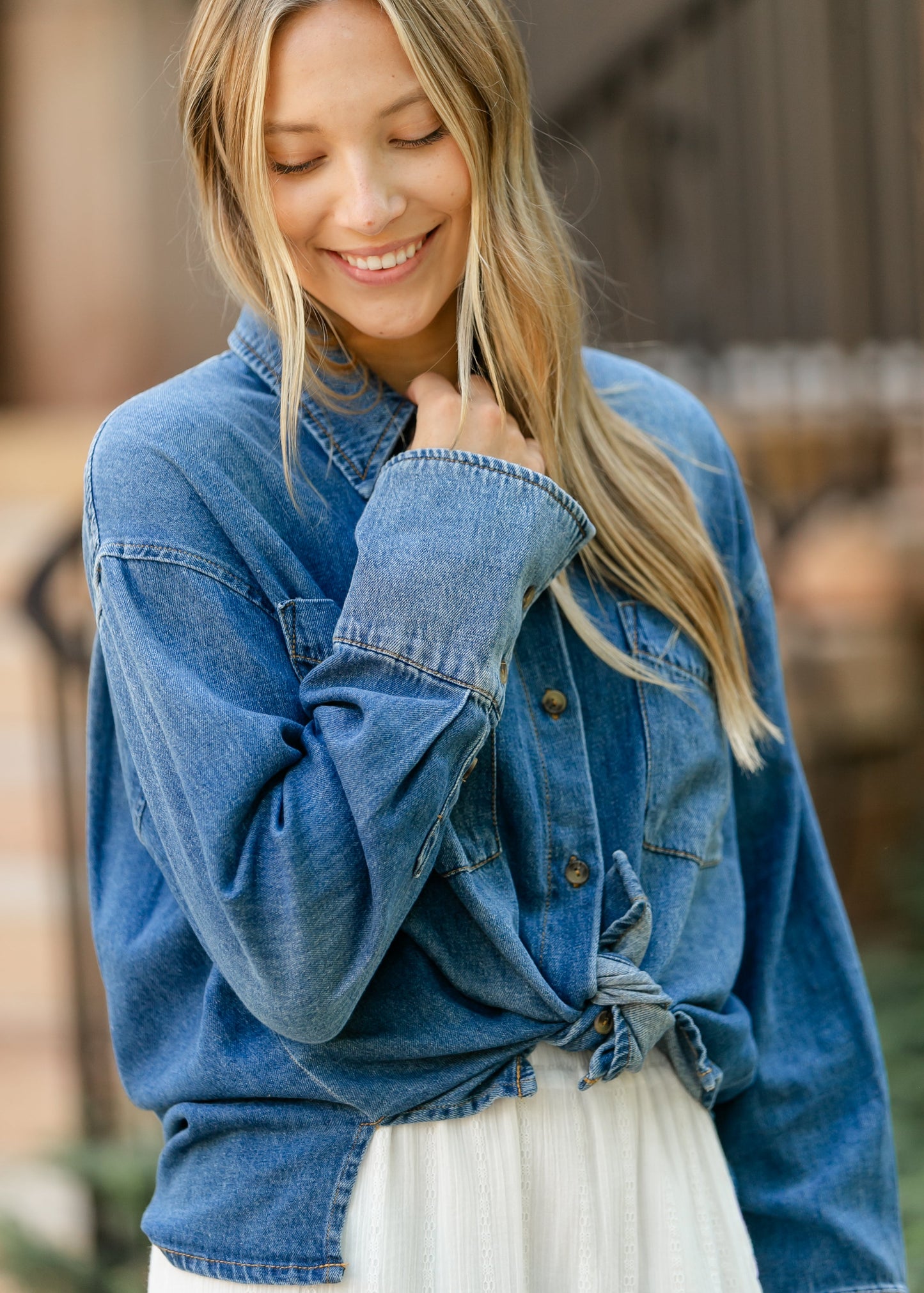 KUT from the Kloth® Gertie Button Front Top - FINAL SALE