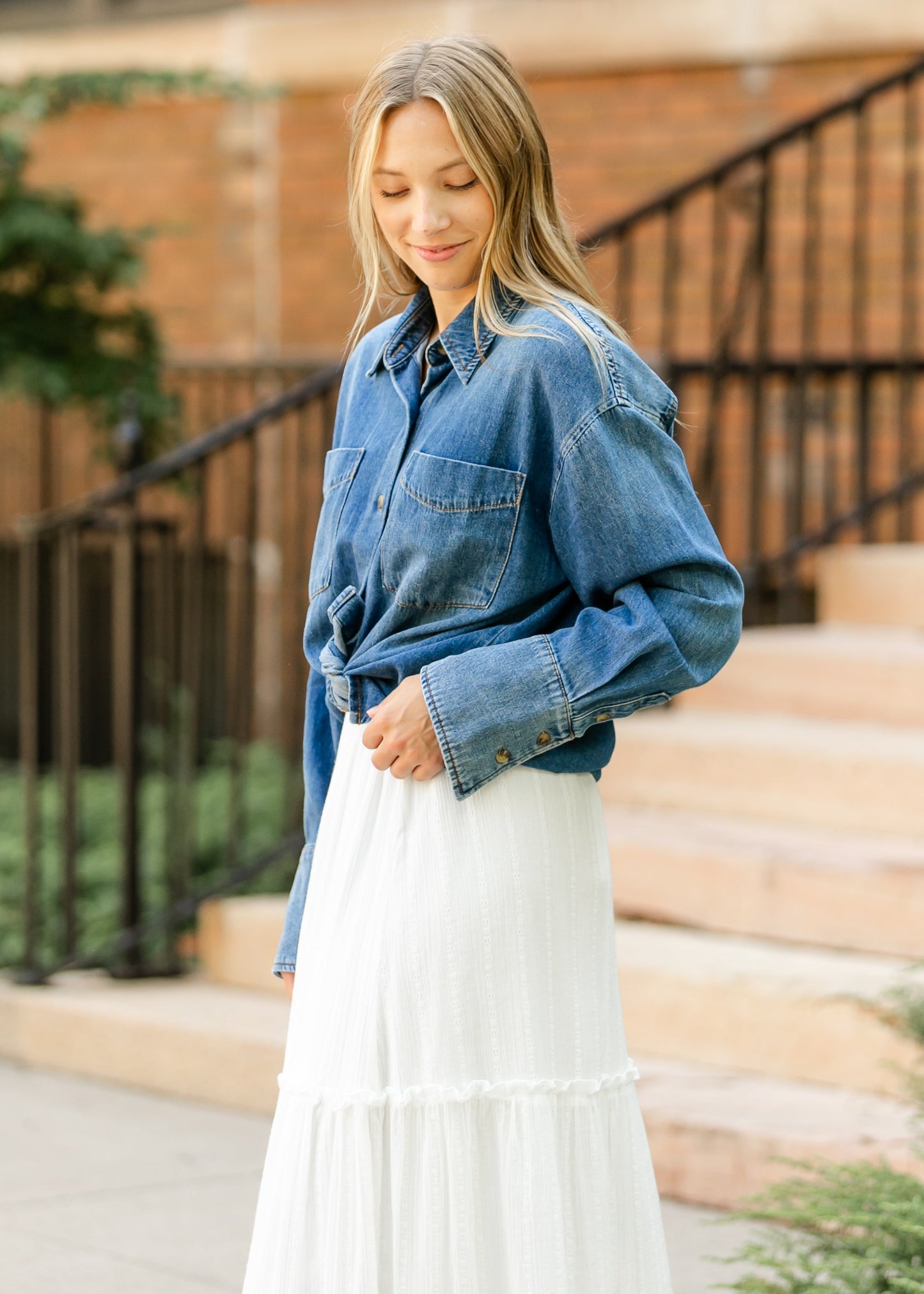 KUT from the Kloth® Gertie Button Front Top - FINAL SALE