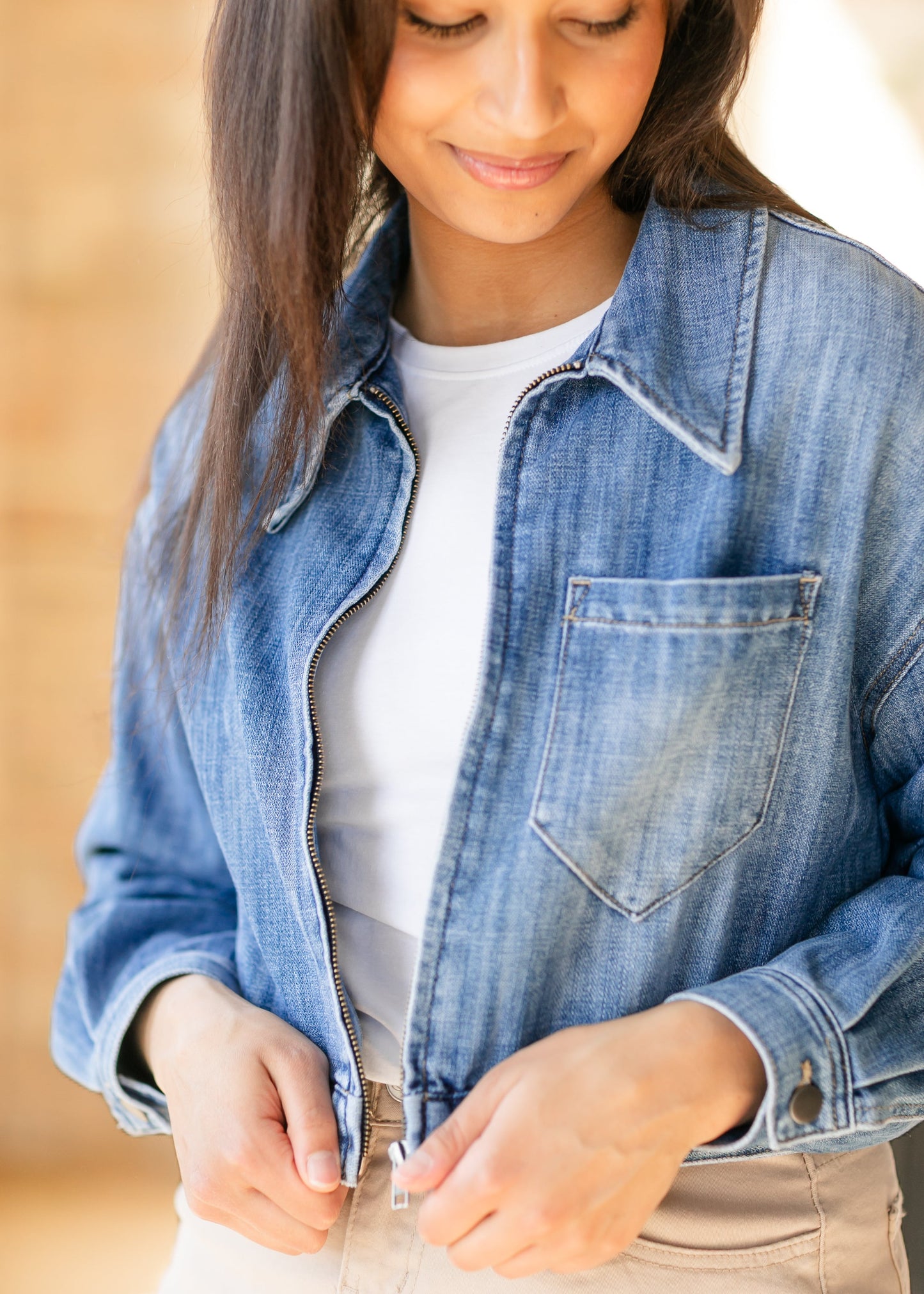 KUT from the Kloth® Luna Oversized Crop Zip Front Jacket - FINAL SALE