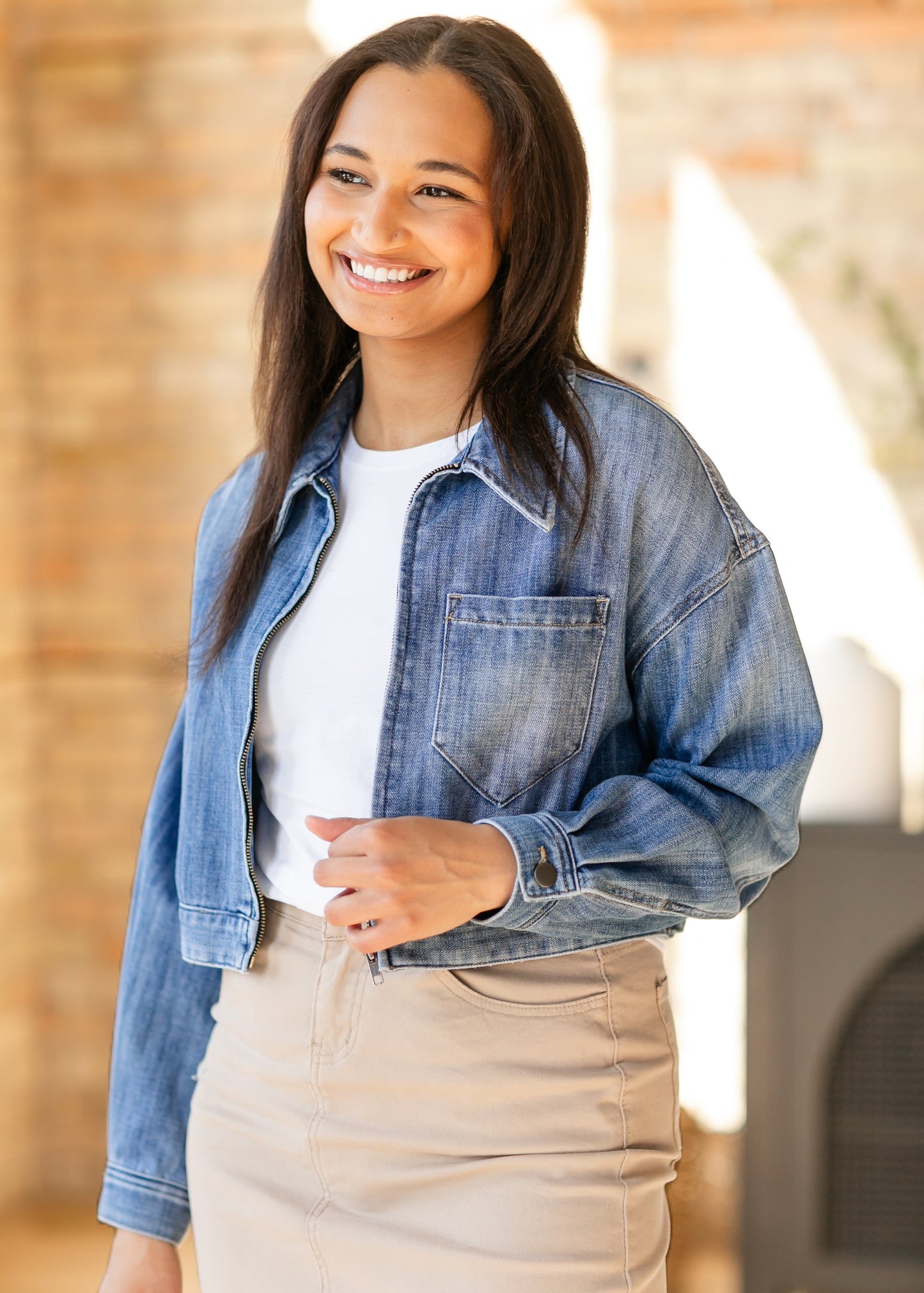 KUT from the Kloth® Luna Oversized Crop Zip Front Jacket - FINAL SALE