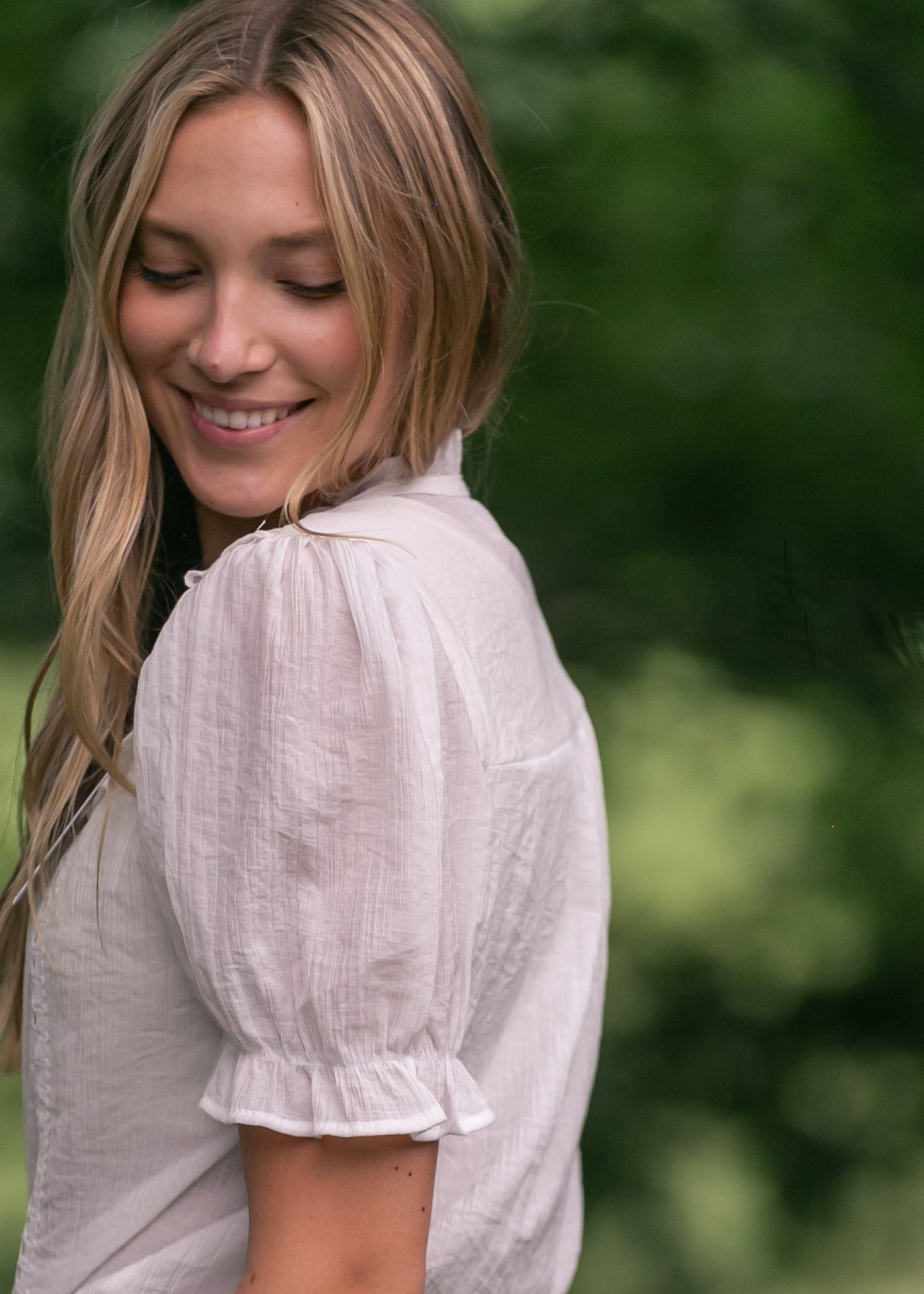 Lace Detail Puff Sleeve Top - FINAL SALE