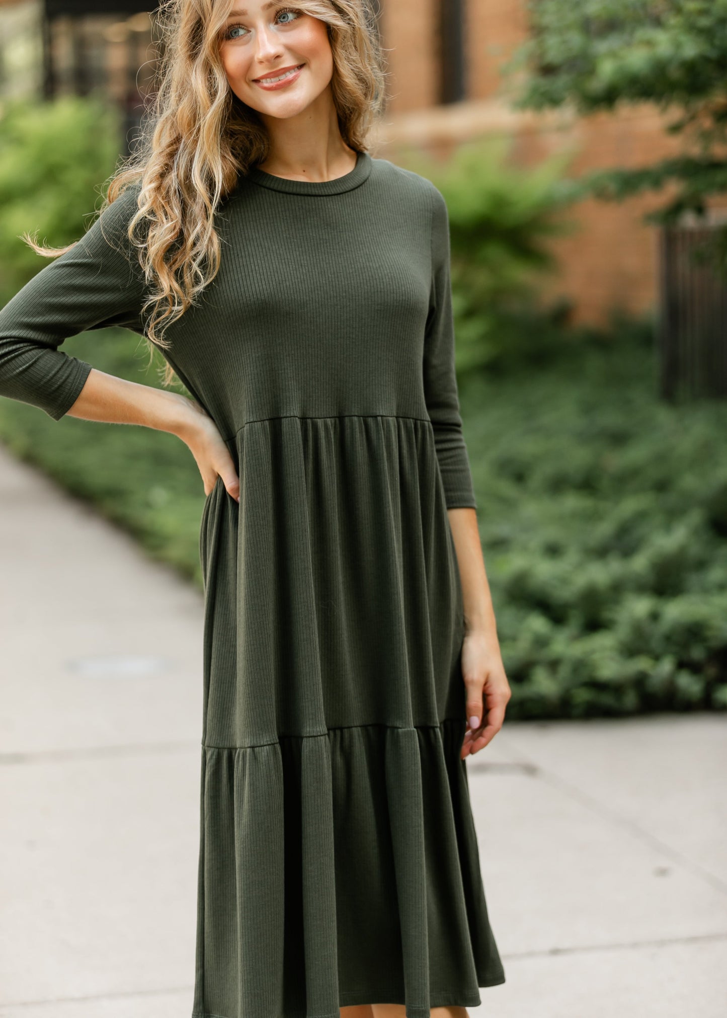 Lacy Ribbed Midi Dress - FINAL SALE