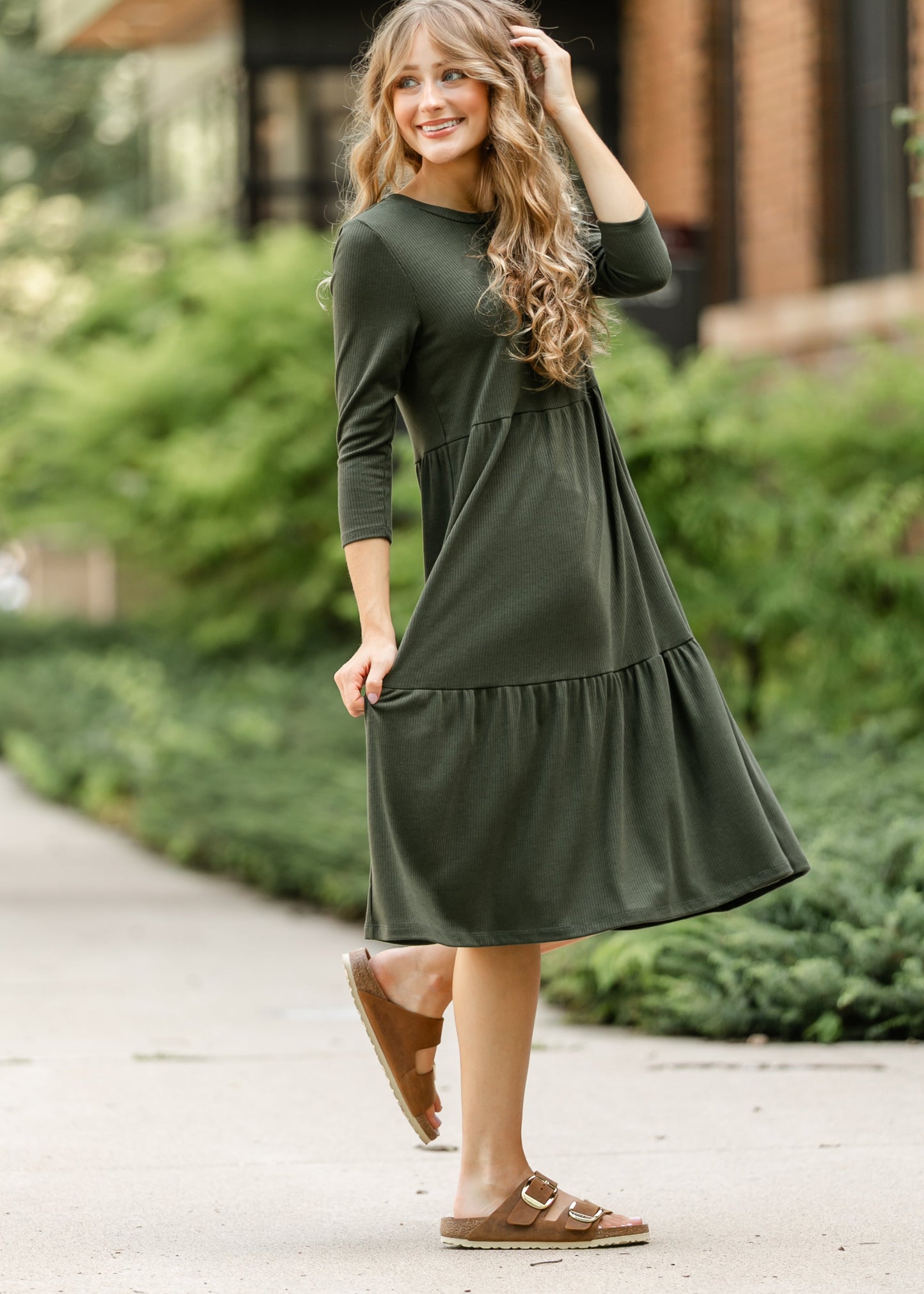 Lacy Ribbed Midi Dress - FINAL SALE