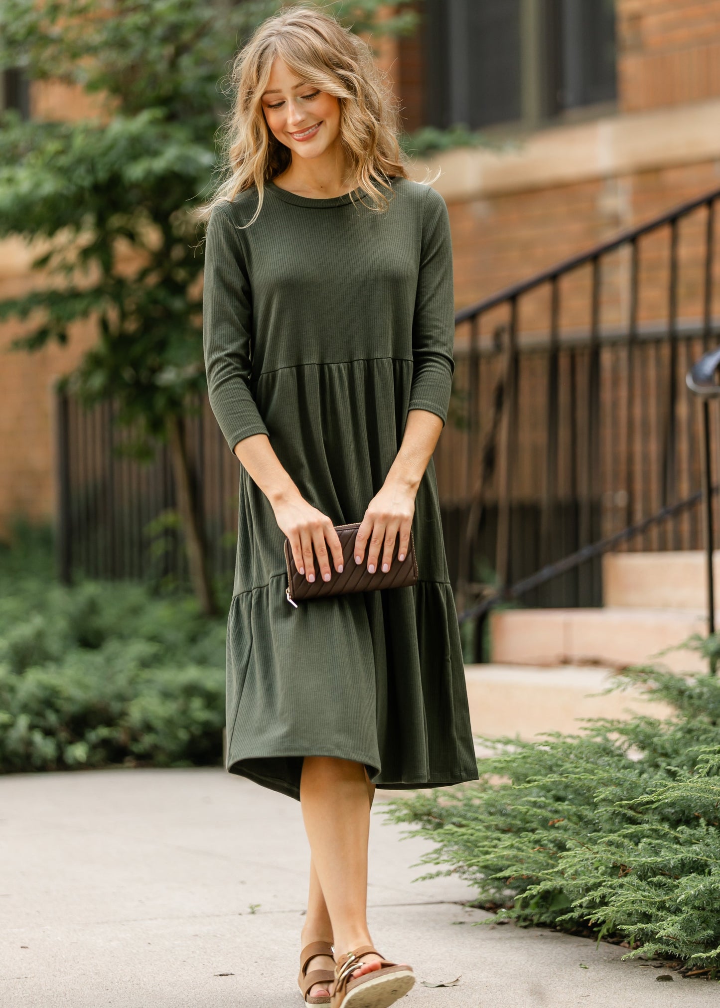 Lacy Ribbed Midi Dress - FINAL SALE