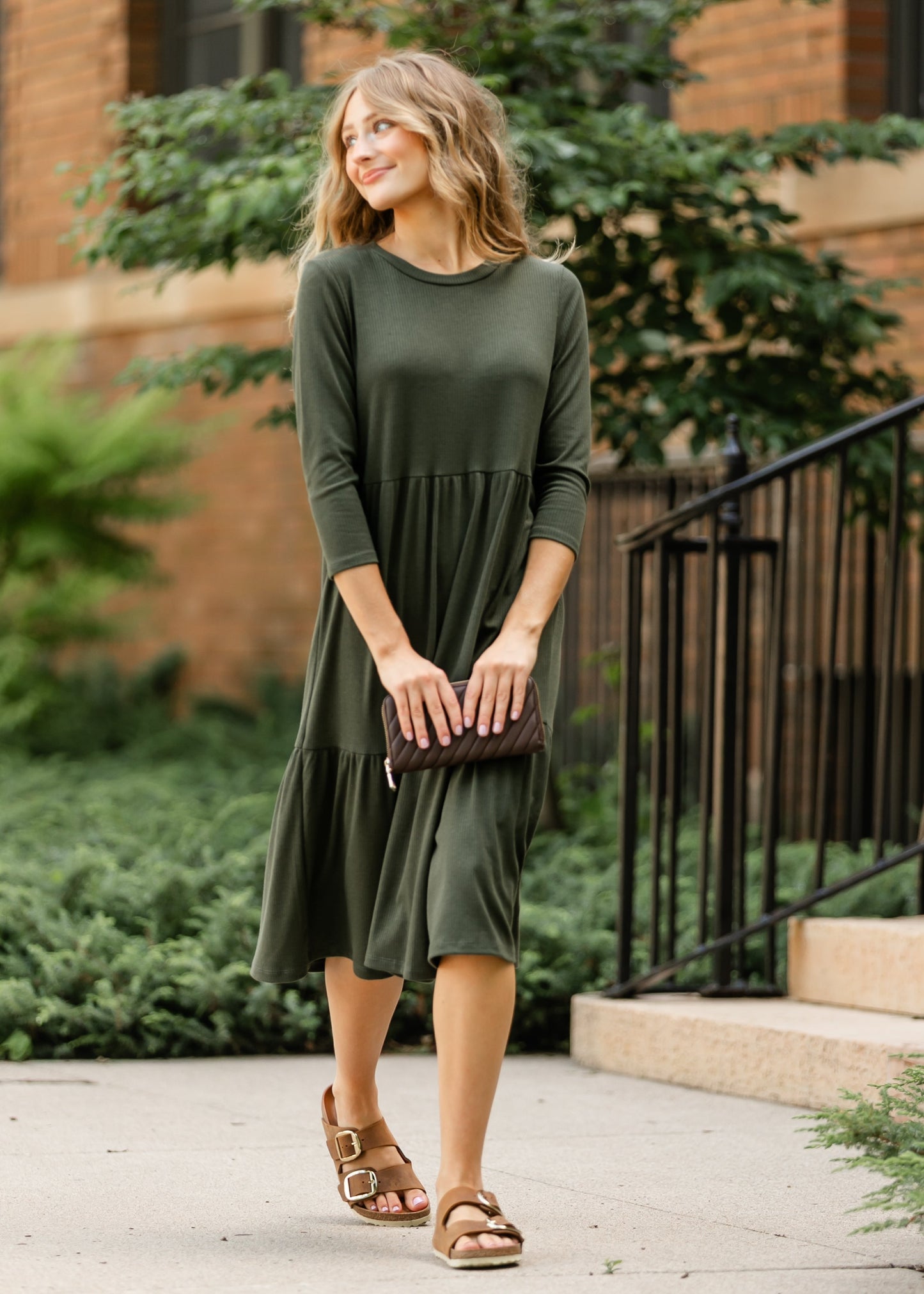 Lacy Ribbed Midi Dress - FINAL SALE