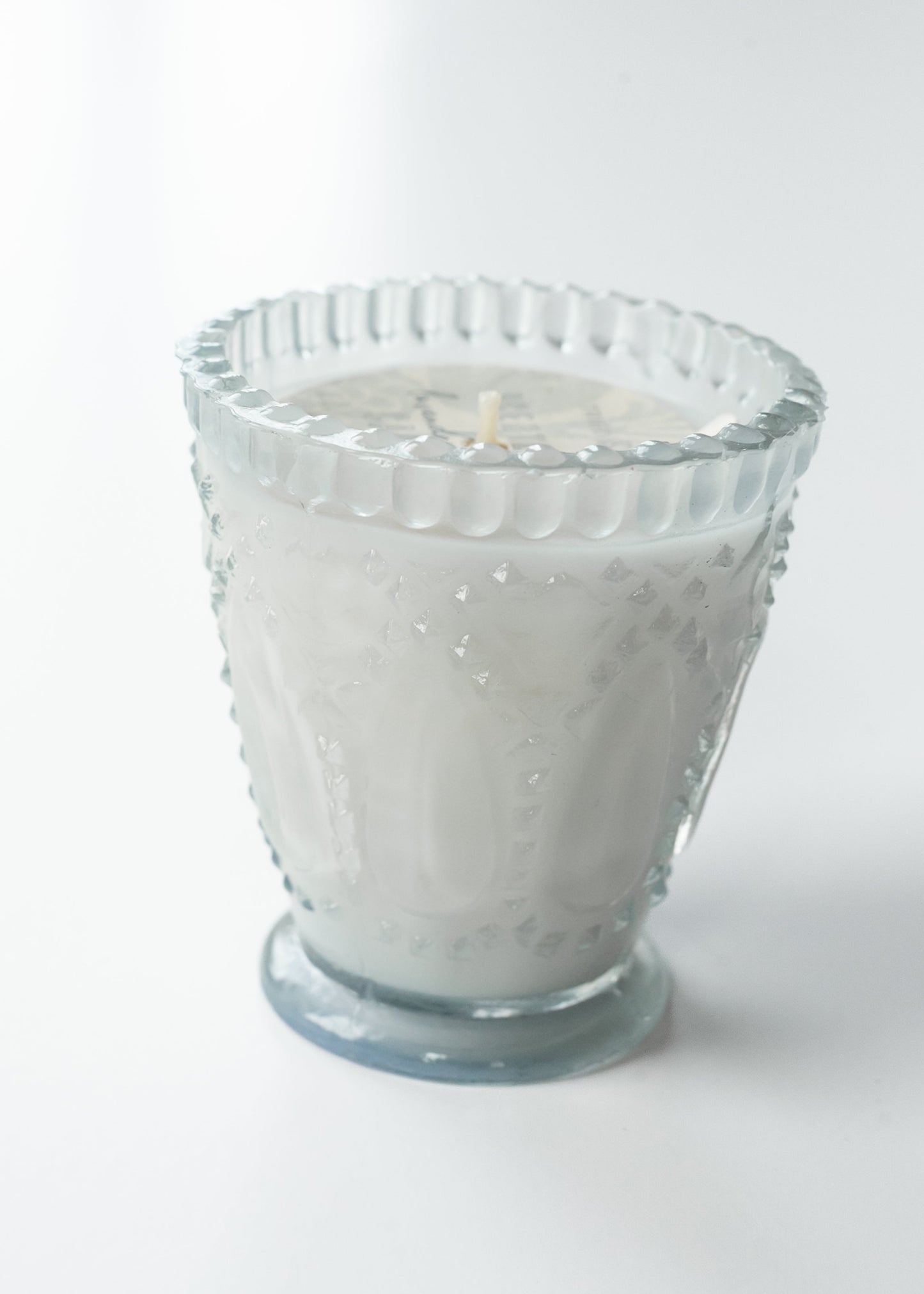 Lavender Vanilla Pressed Glass Candle