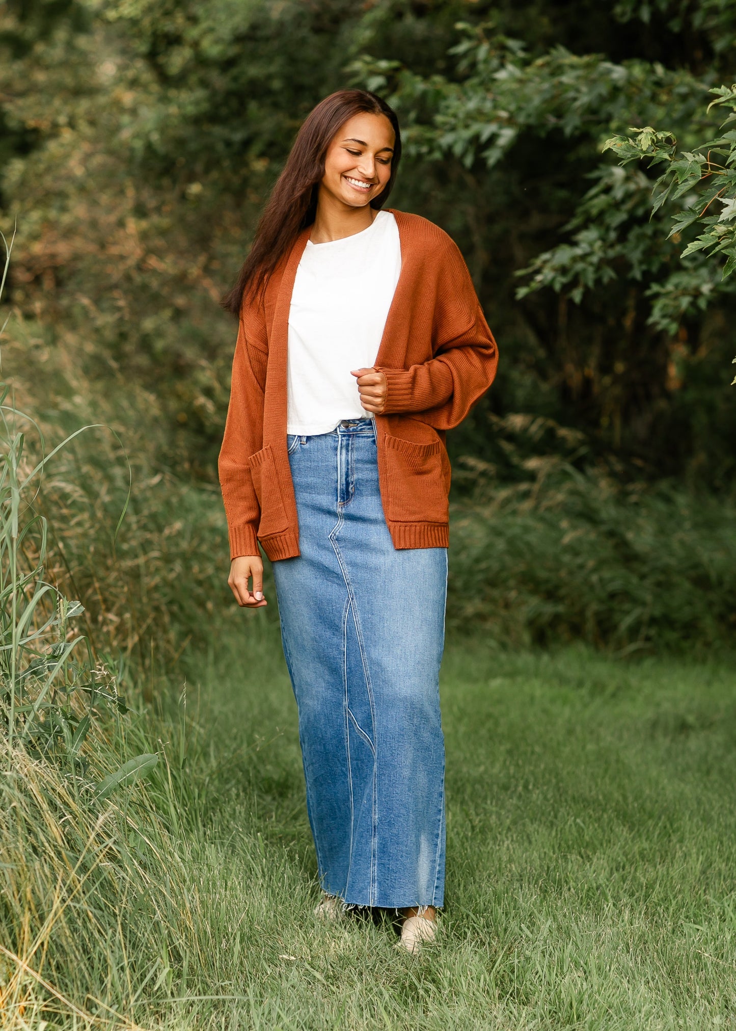 Lee A-Line Raw Hem Maxi Skirt - FINAL SALE