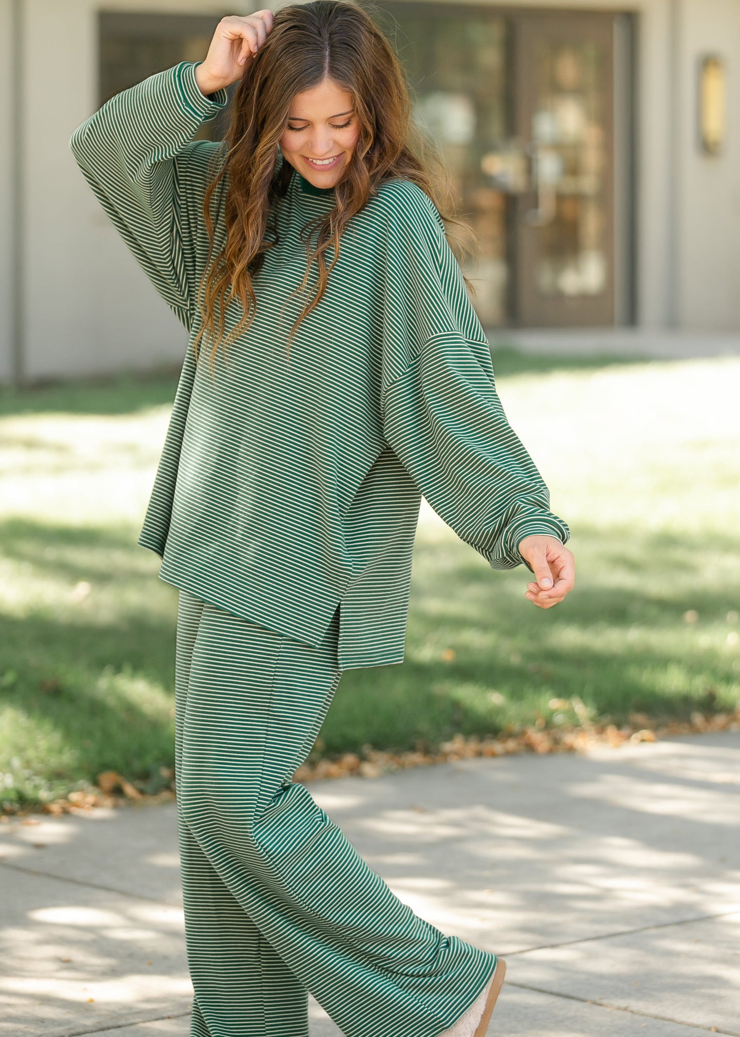 Things Between® Levi Green Striped Pants