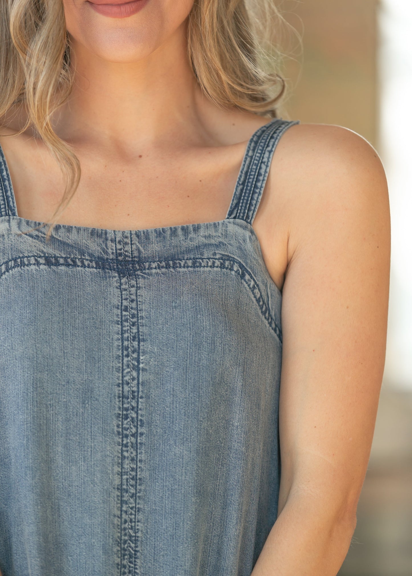 Lightweight Denim Tank Maxi Dress