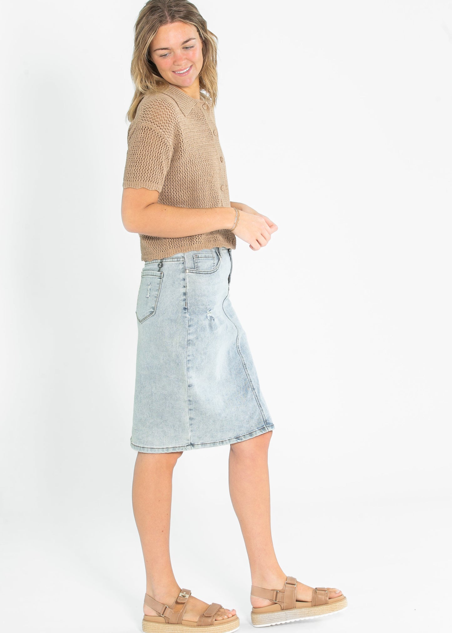 Lightweight Knit Collared Short Sleeve Top - FINAL SALE