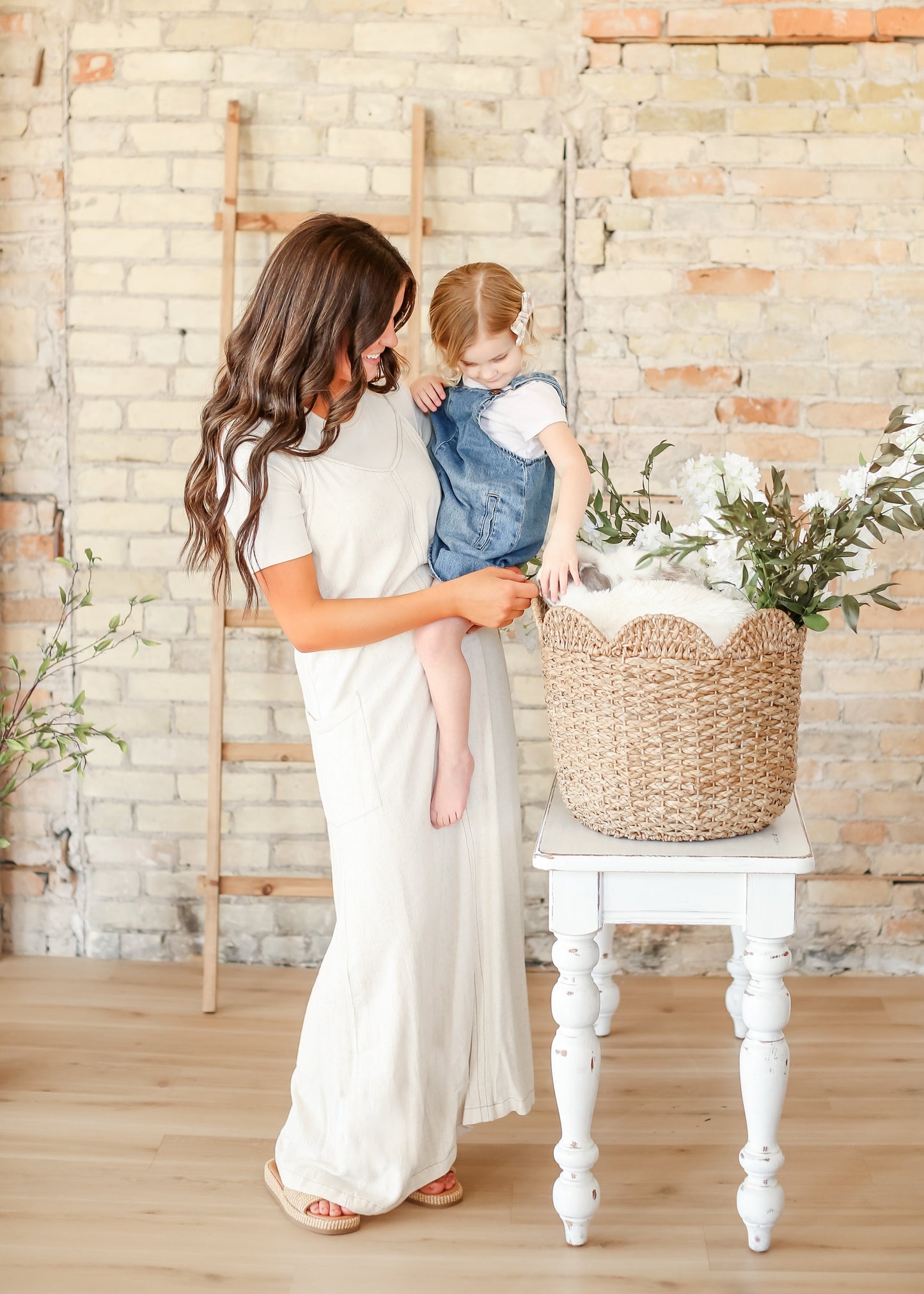 Linen Blend Adjustable Overall Dress - FINAL SALE