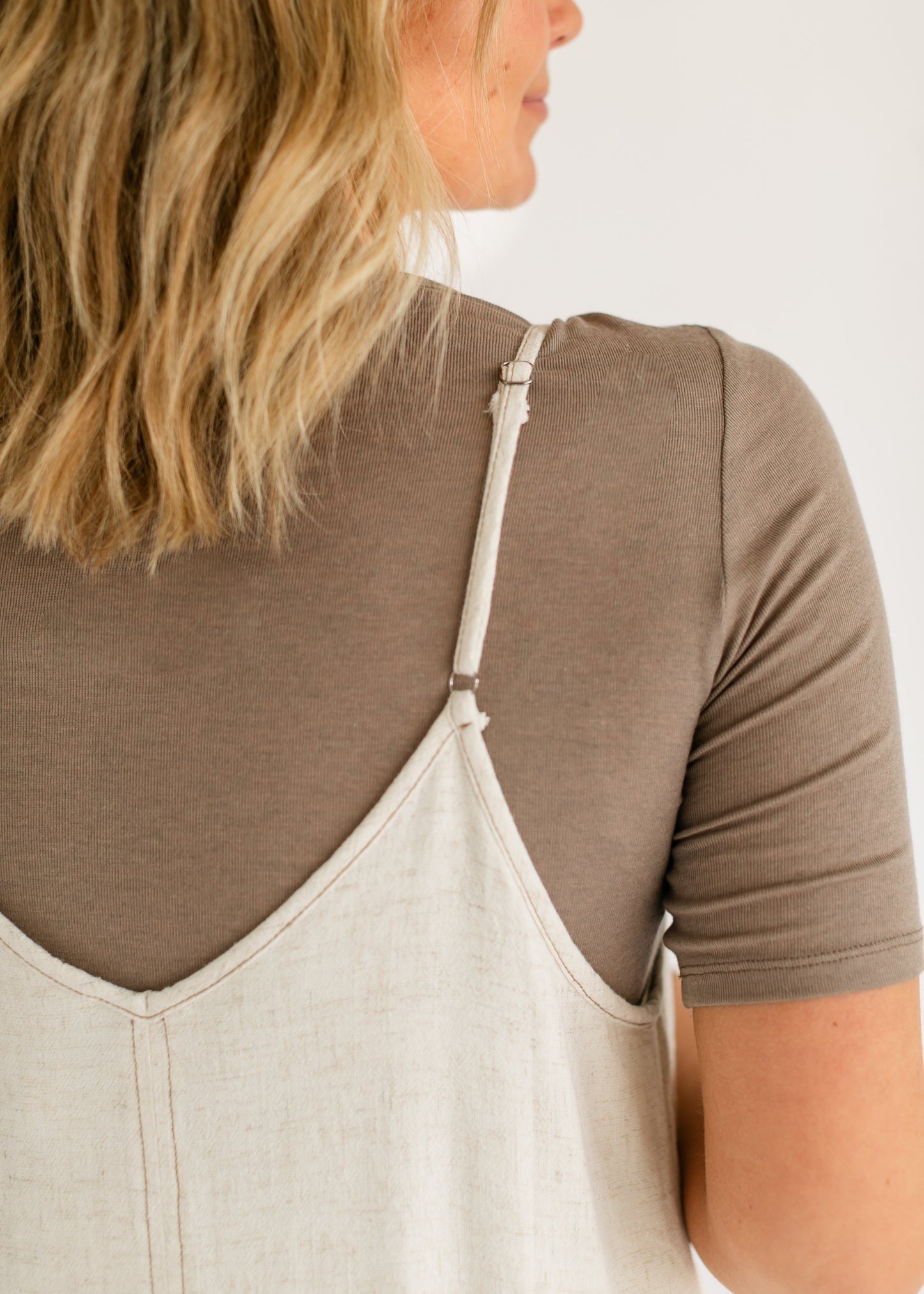 Linen Blend Adjustable Overall Dress - FINAL SALE