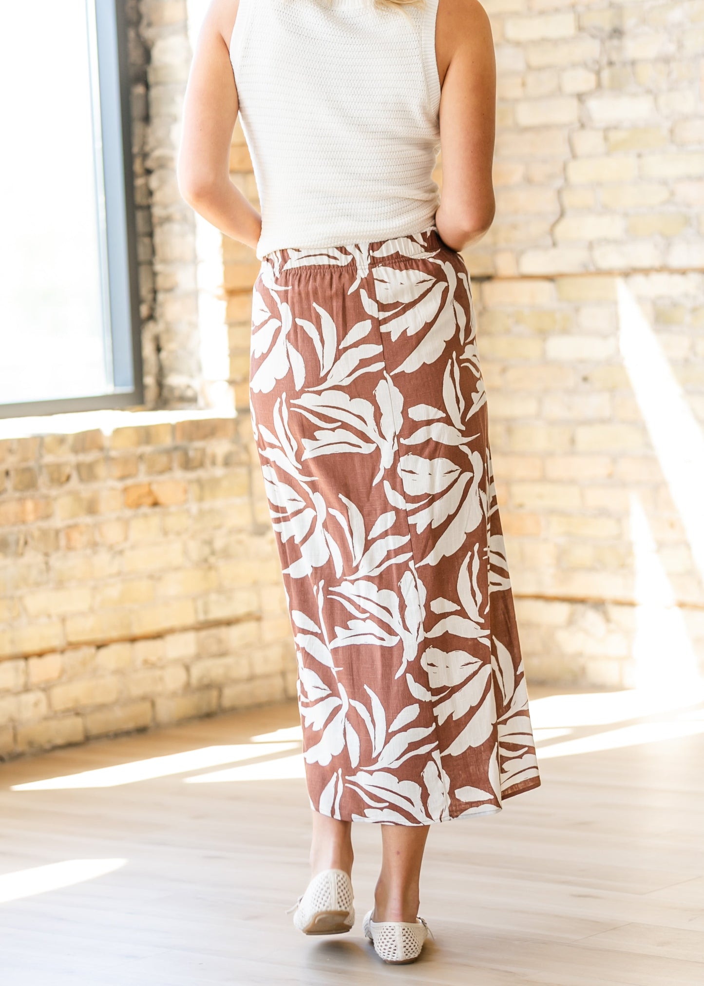 Linen Blend Wrap Midi Skirt - FINAL SALE