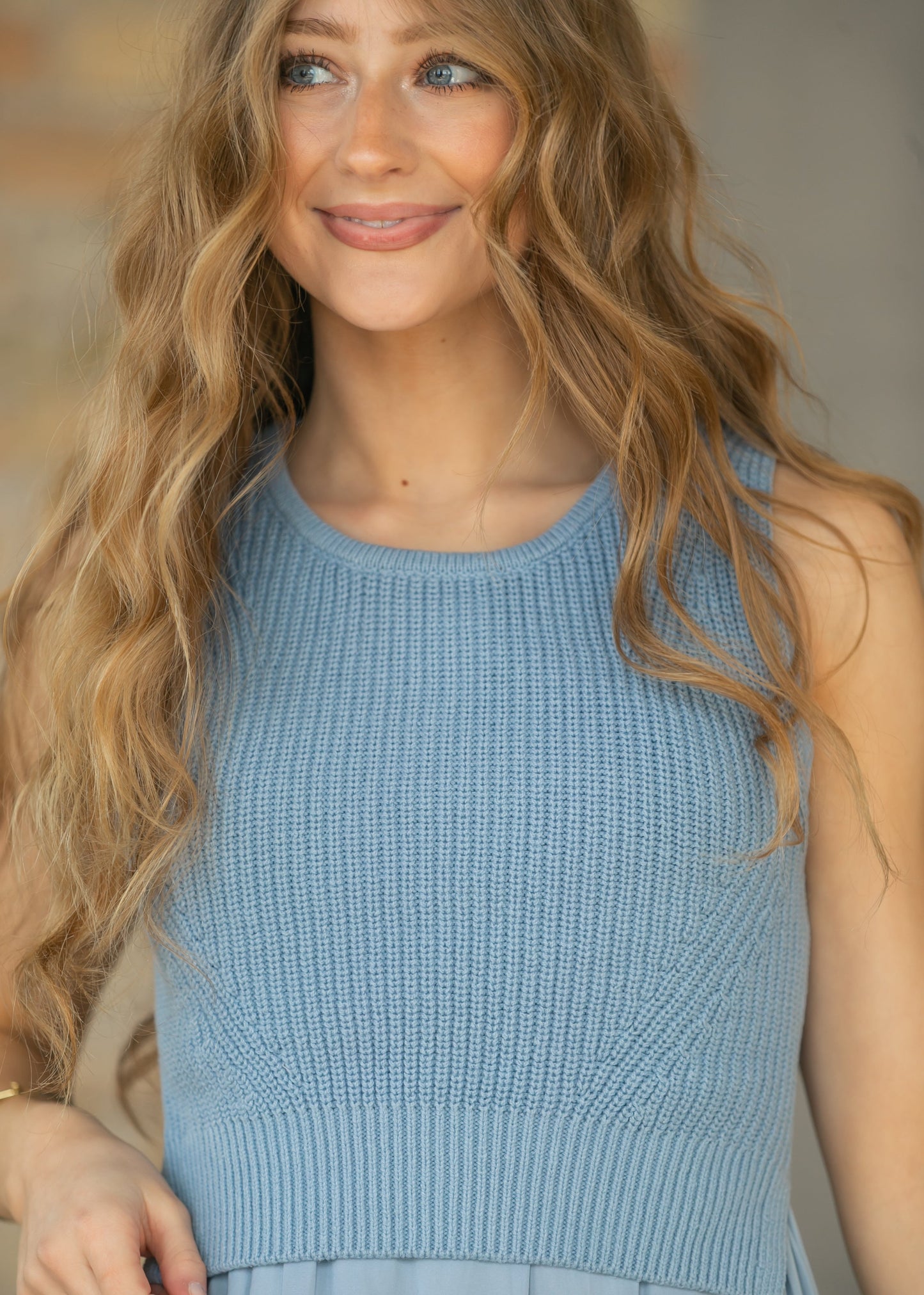 LIVERPOOL® Blue Sleeveless Tie Back Sweater Maxi Dress
