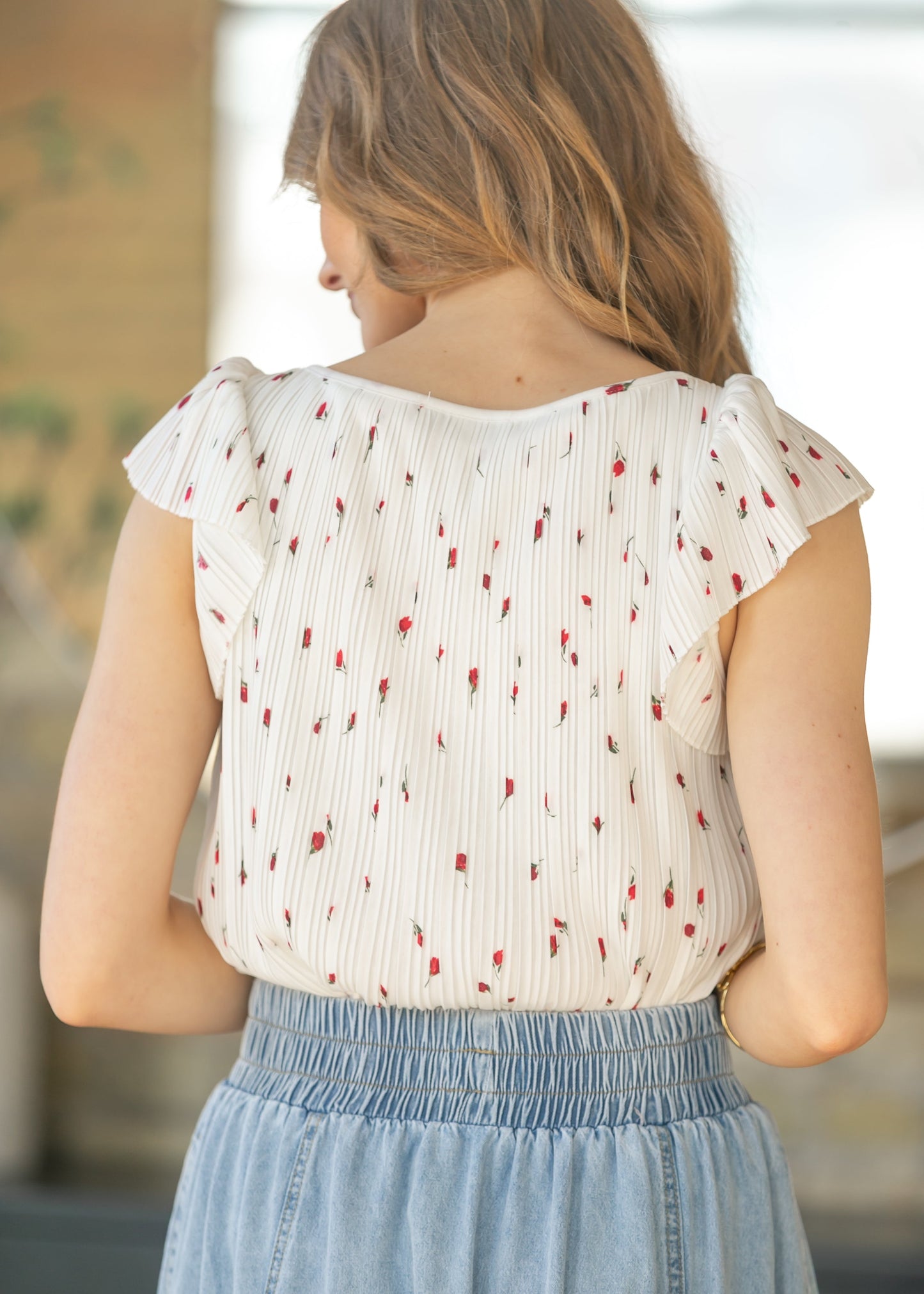 LIVERPOOL® Flutter Sleeve Boat Neck Top