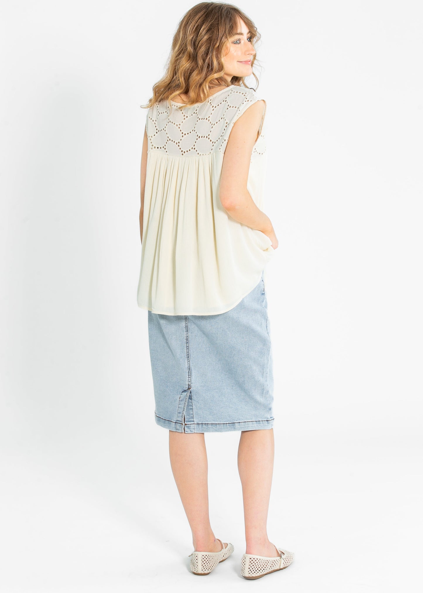 Liverpool Los Angeles® Cap Sleeve Dolman Boat Neck Woven Top - FINAL SALE