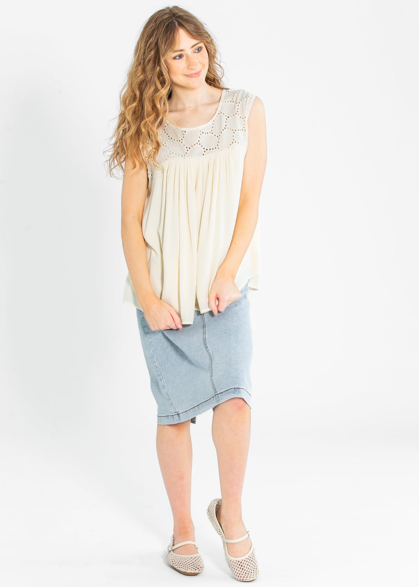 Liverpool Los Angeles® Cap Sleeve Dolman Boat Neck Woven Top - FINAL SALE