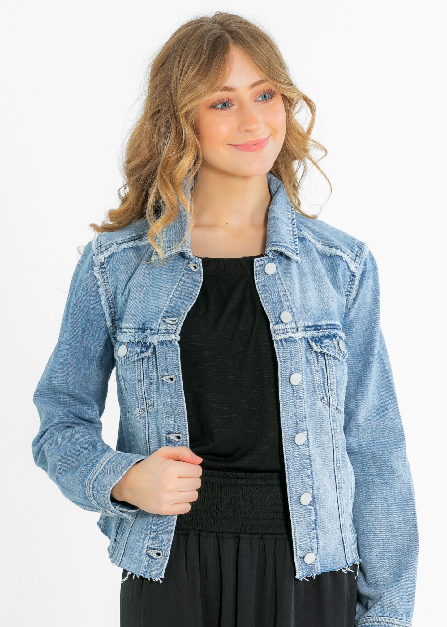 Liverpool® Multi Fray Trucker Denim Jacket - FINAL SALE