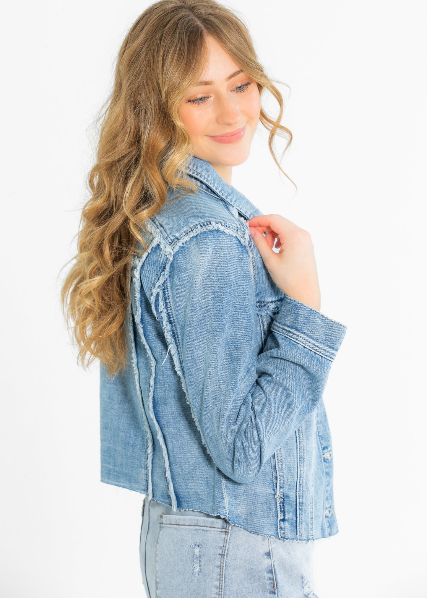 Liverpool® Multi Fray Trucker Denim Jacket - FINAL SALE