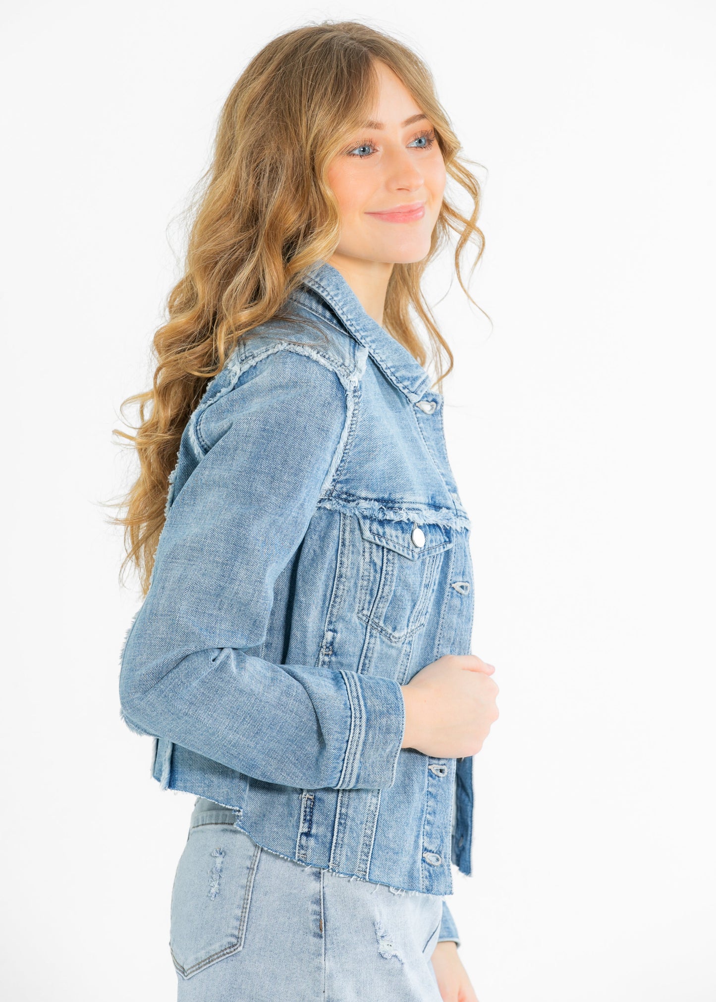 Liverpool® Multi Fray Trucker Denim Jacket - FINAL SALE