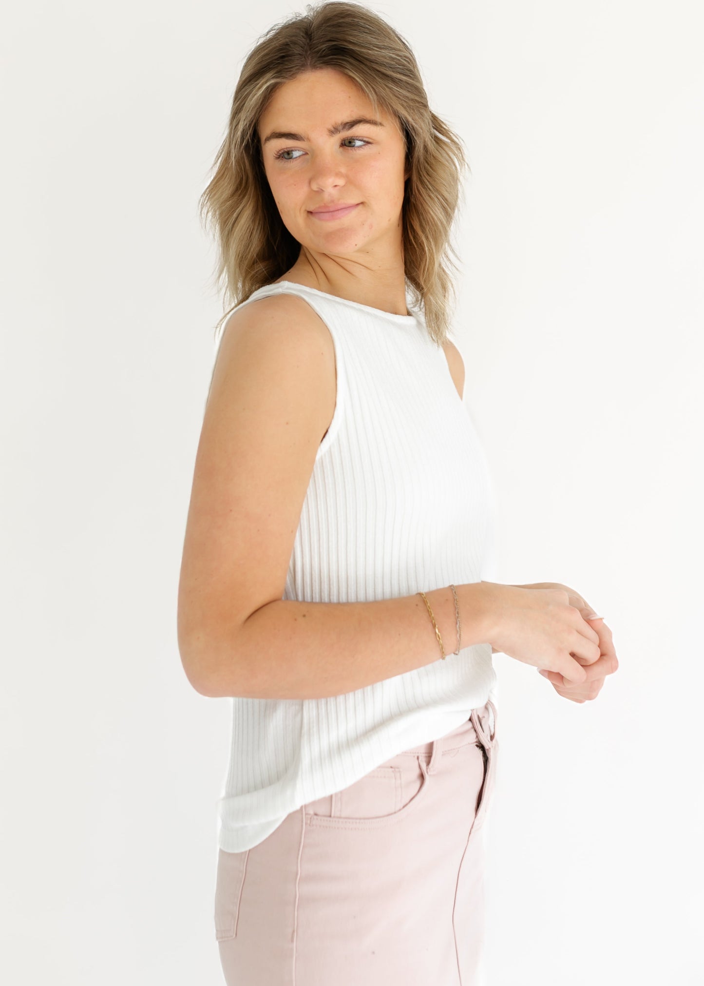 Liverpool® Sleeveless Boat Neck Rib Knit Top - FINAL SALE