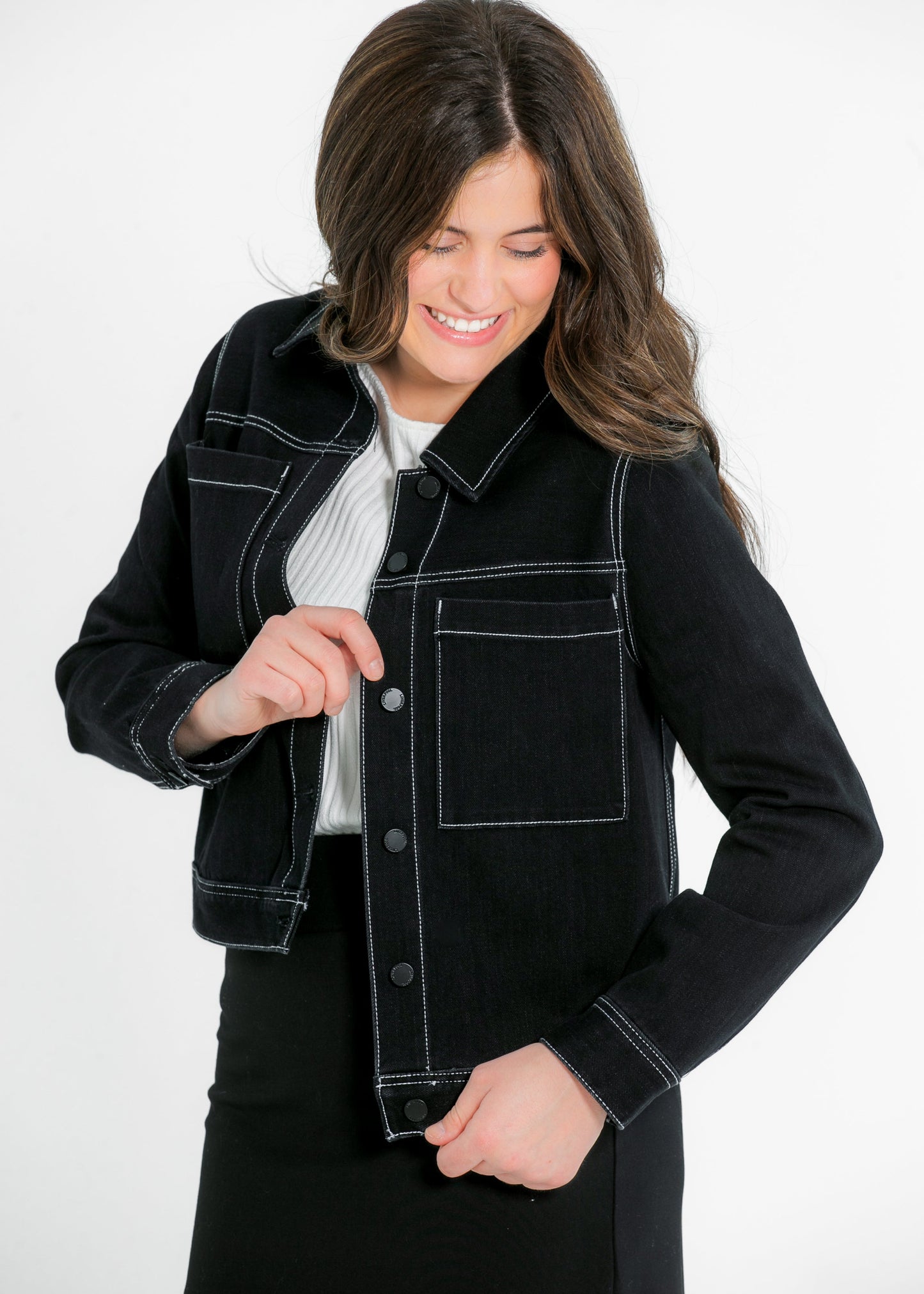 Liverpool® Utility Trucker Contrast Stitch Denim Jacket - FINAL SALE