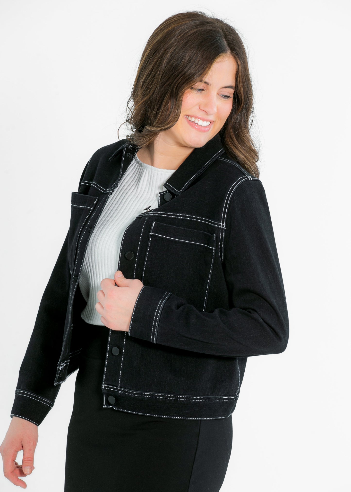 Liverpool® Utility Trucker Contrast Stitch Denim Jacket - FINAL SALE