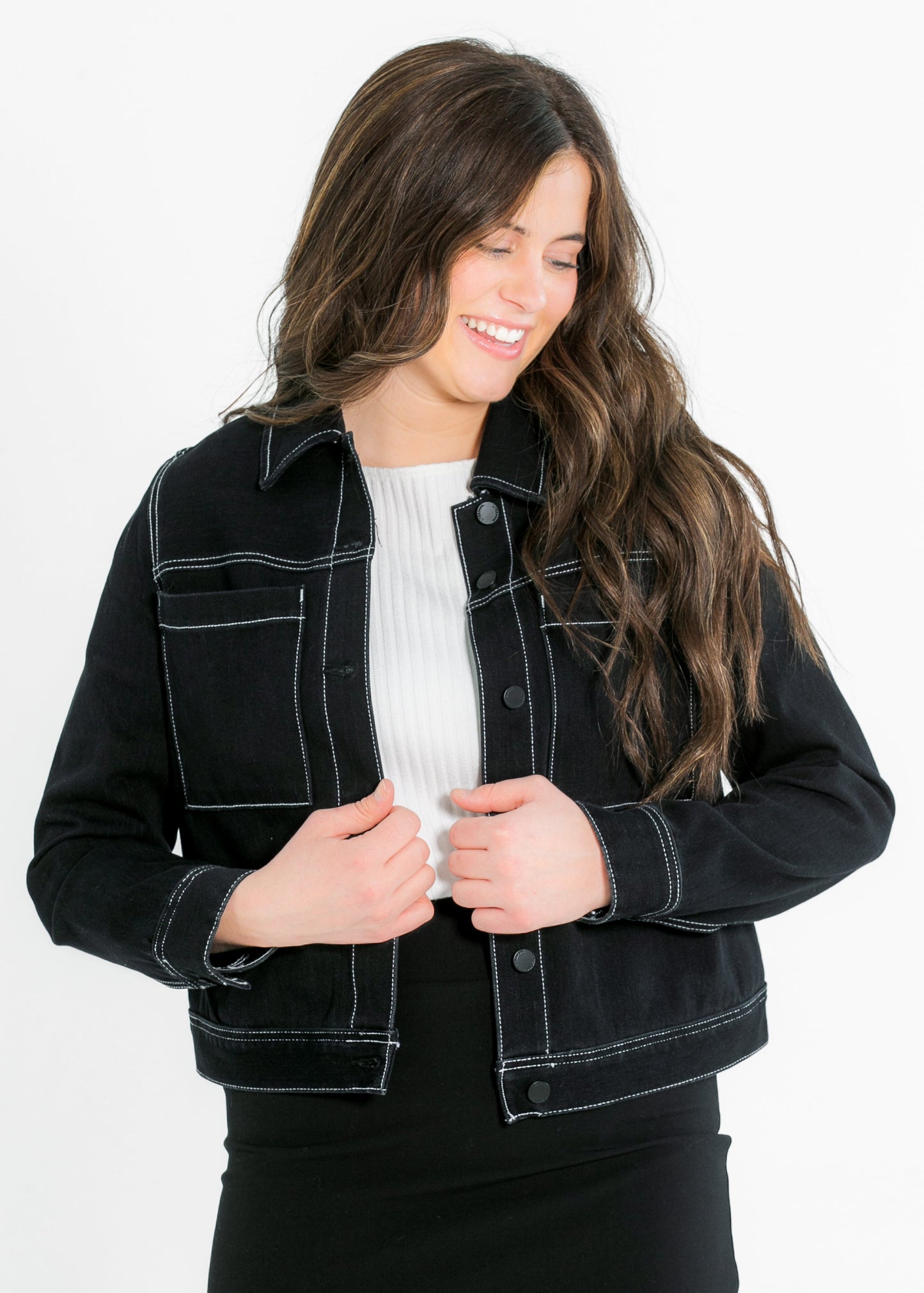Liverpool® Utility Trucker Contrast Stitch Denim Jacket - FINAL SALE