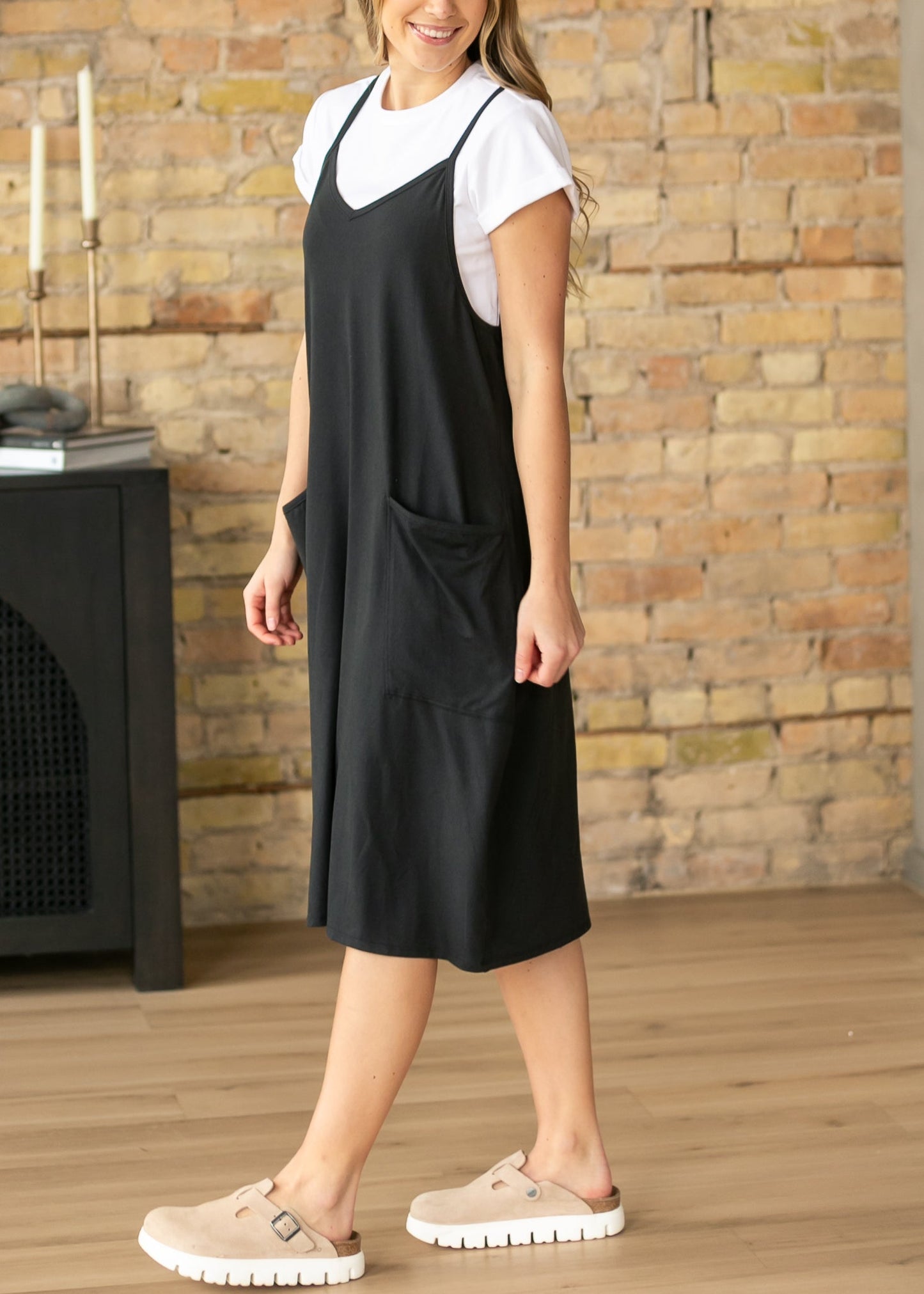 Lolo Black Racerback Midi Dress
