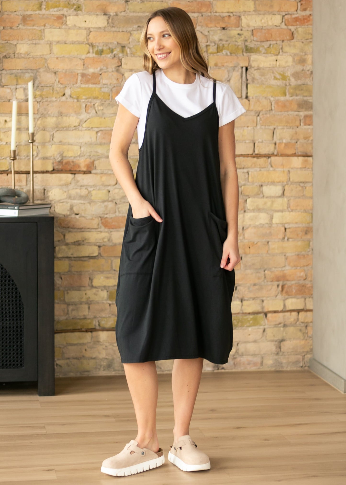 Lolo Black Racerback Midi Dress