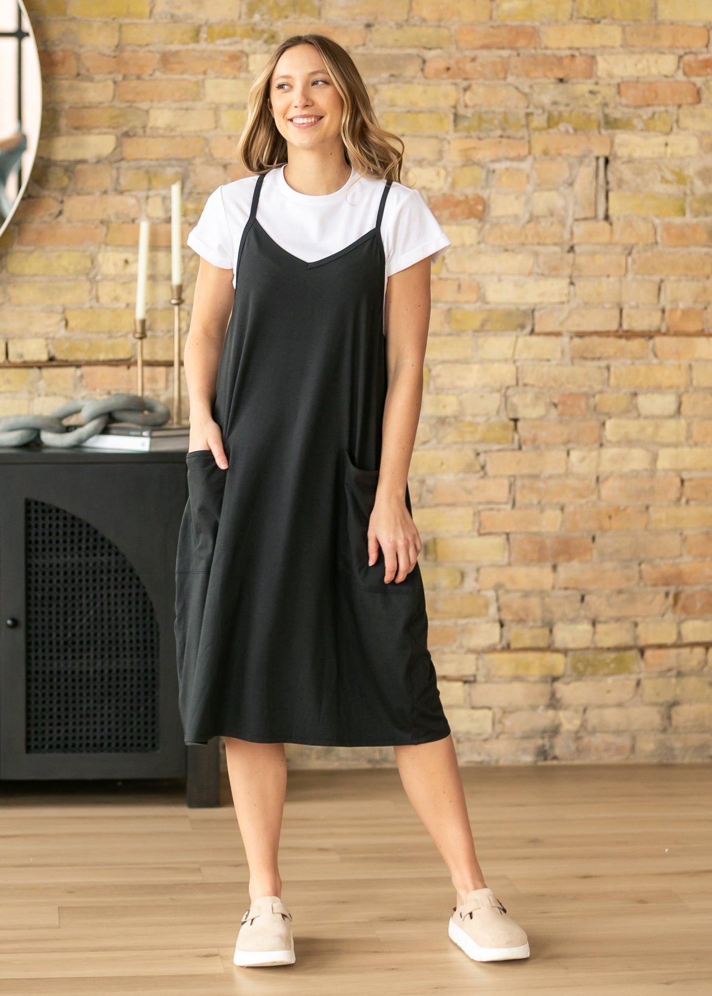 Lolo Black Racerback Midi Dress