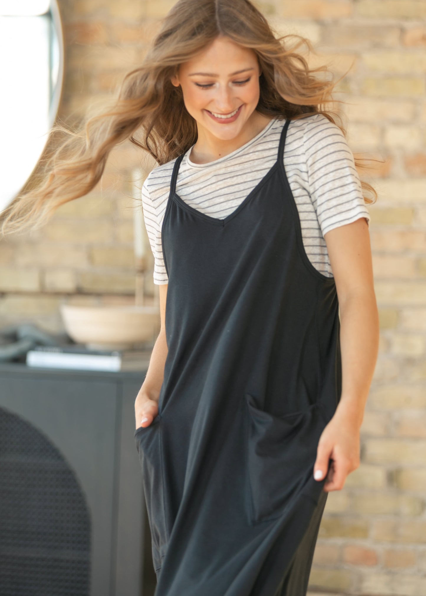 Lolo Black Racerback Midi Dress