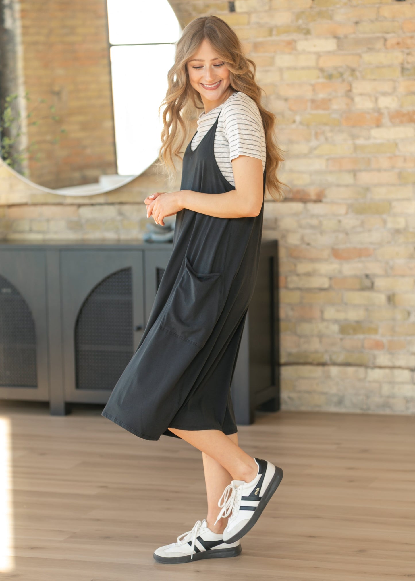 Lolo Black Racerback Midi Dress
