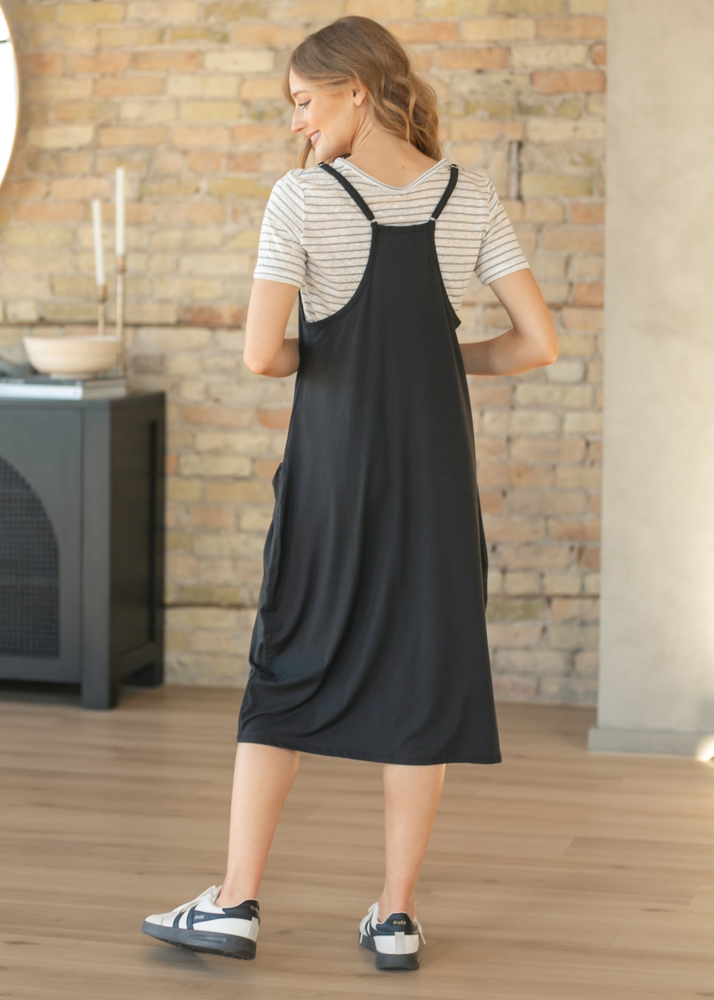 Lolo Black Racerback Midi Dress